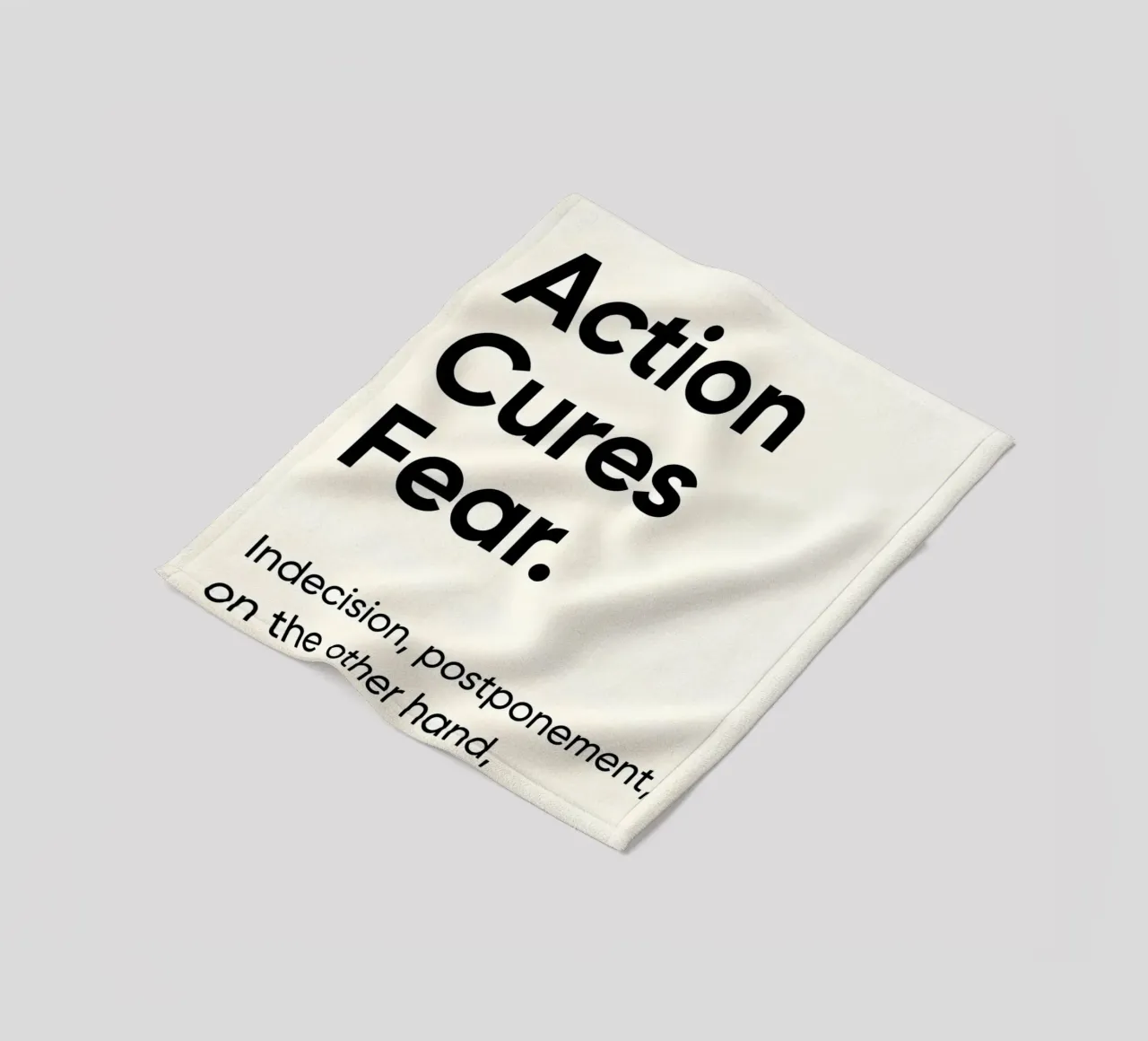 Action cures fear coperta in pile da Type & Tape