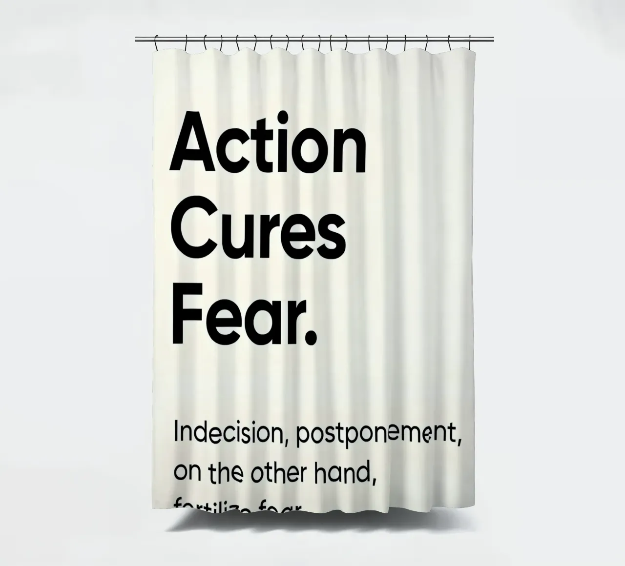 Action cures fear tenda da doccia da Type & Tape