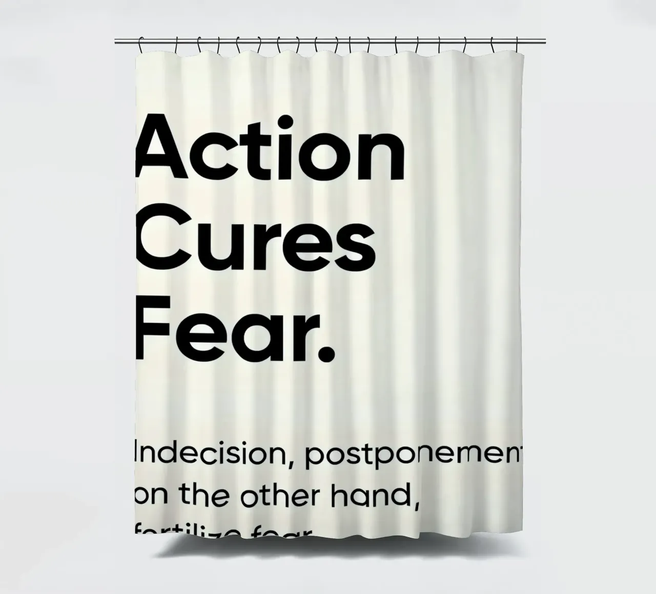 Action cures fear tenda da doccia da Type & Tape