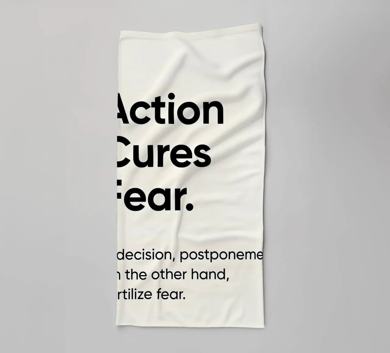 Action cures fear asciugamano da bagno da Type & Tape
