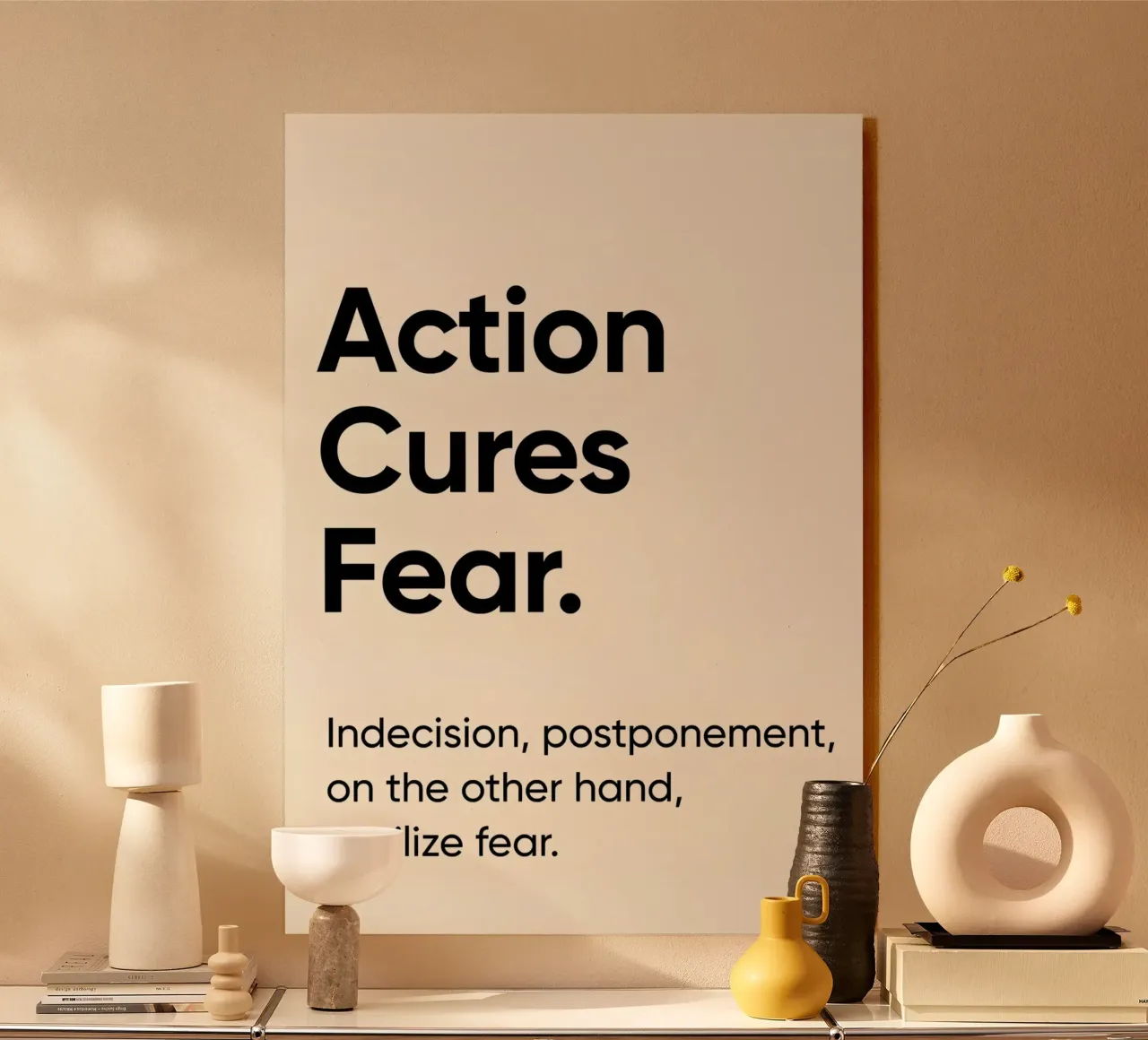 Action cures fear alluminio dibond da Type & Tape