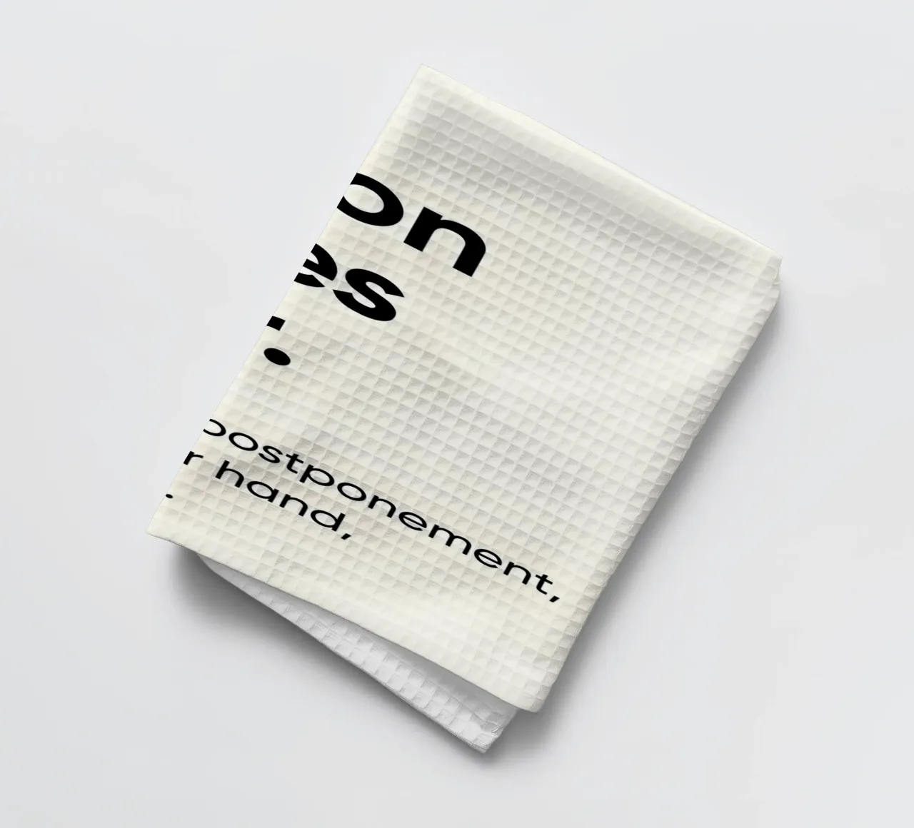 Action cures fear canovaccio da cucina da Type & Tape