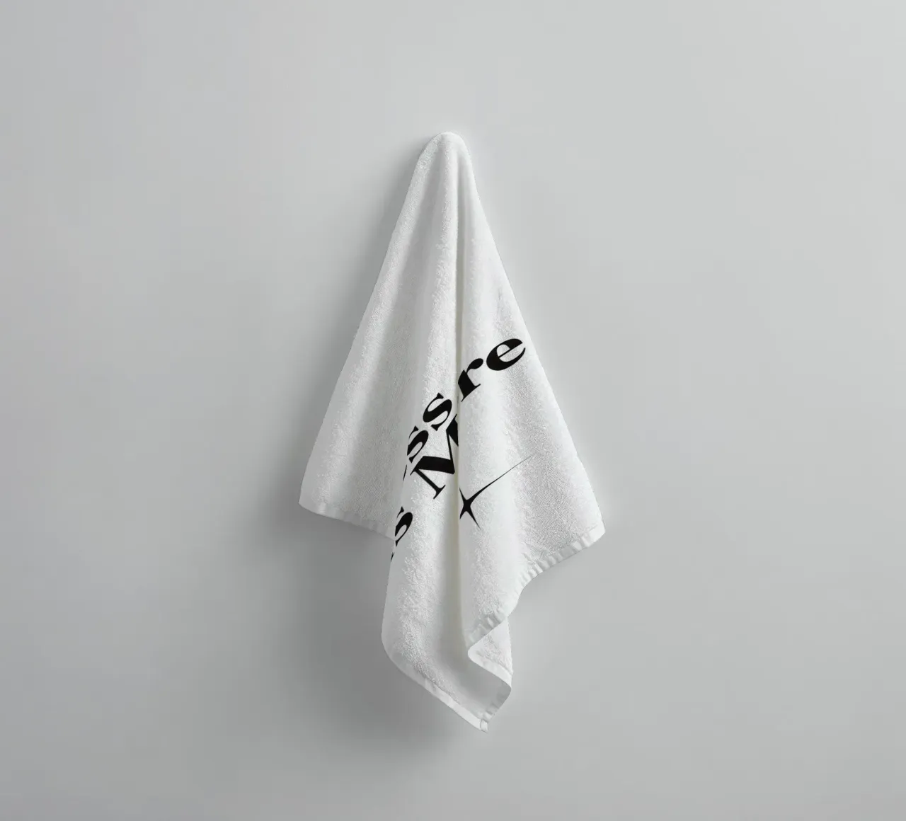 Black Text Less is More Above Four Point Star towel by DesignDoodle