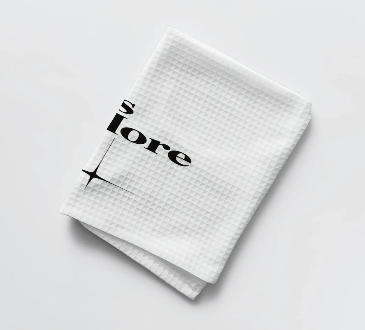 Texte noir Moins c'est plus Au-dessus de l'étoile à quatre branches torchon de DesignDoodle