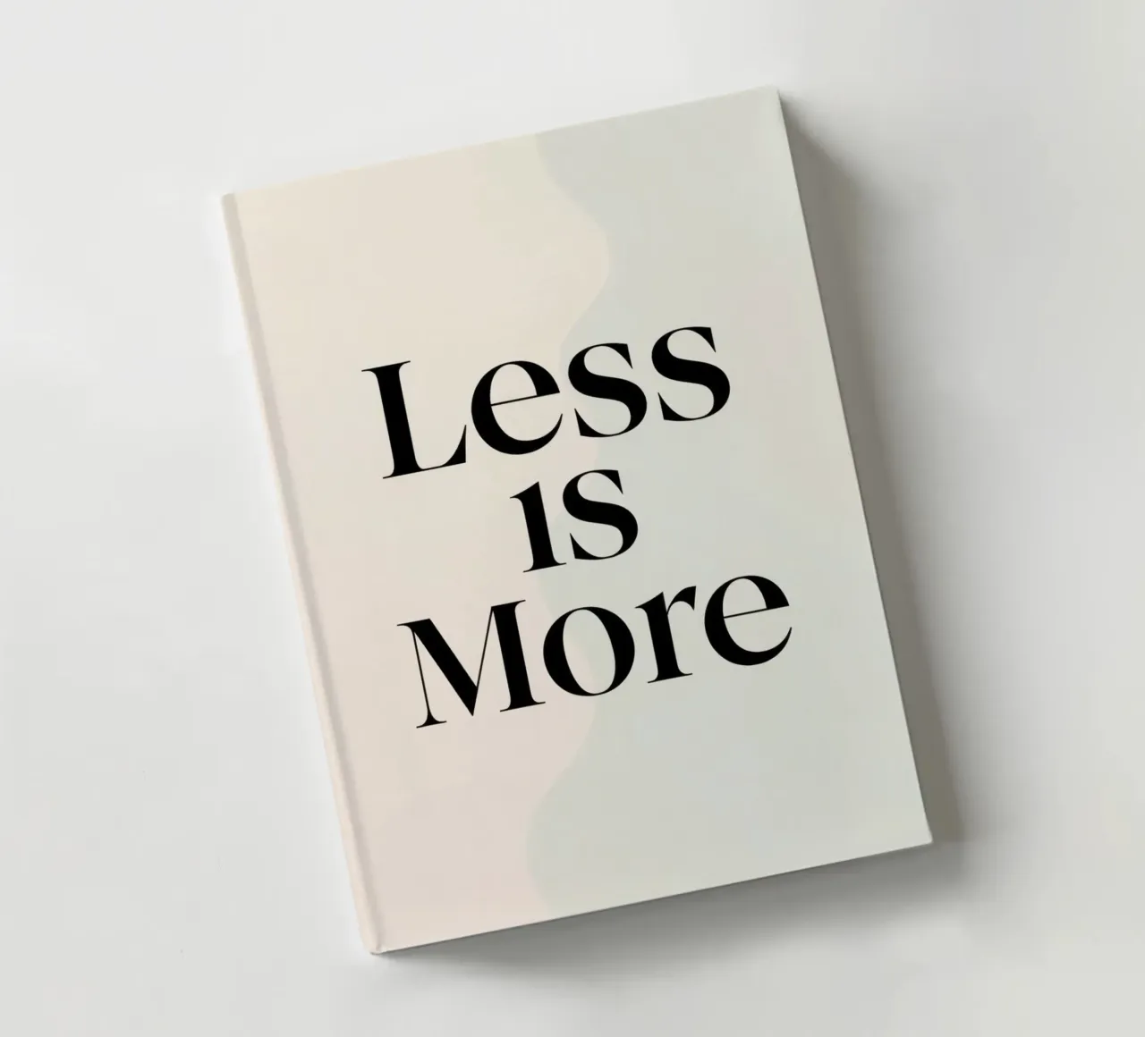 Less is More on Gradient Beige Background notebook by DesignDoodle