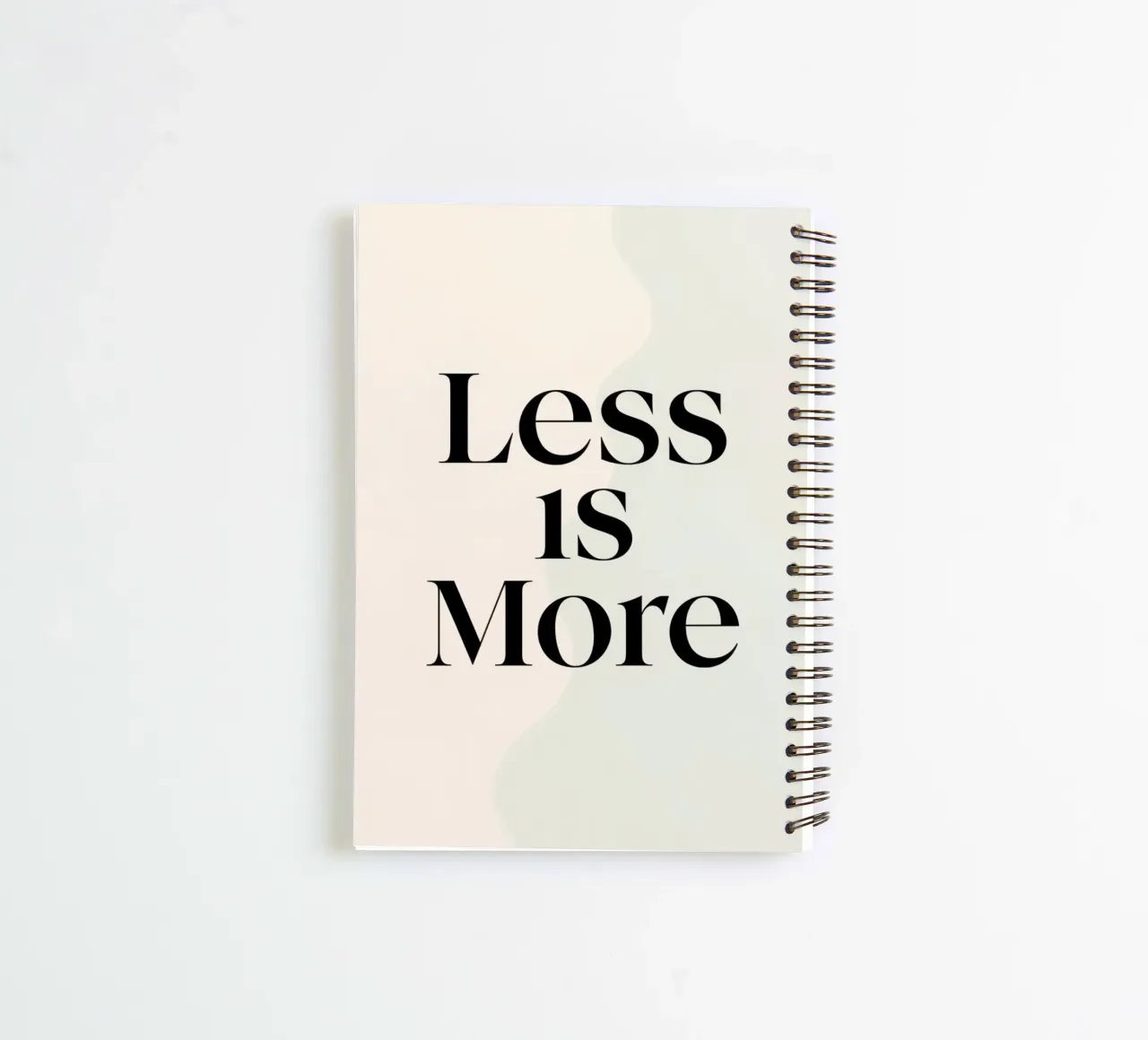 Less is More on Gradient Beige Background spiral notebook by DesignDoodle