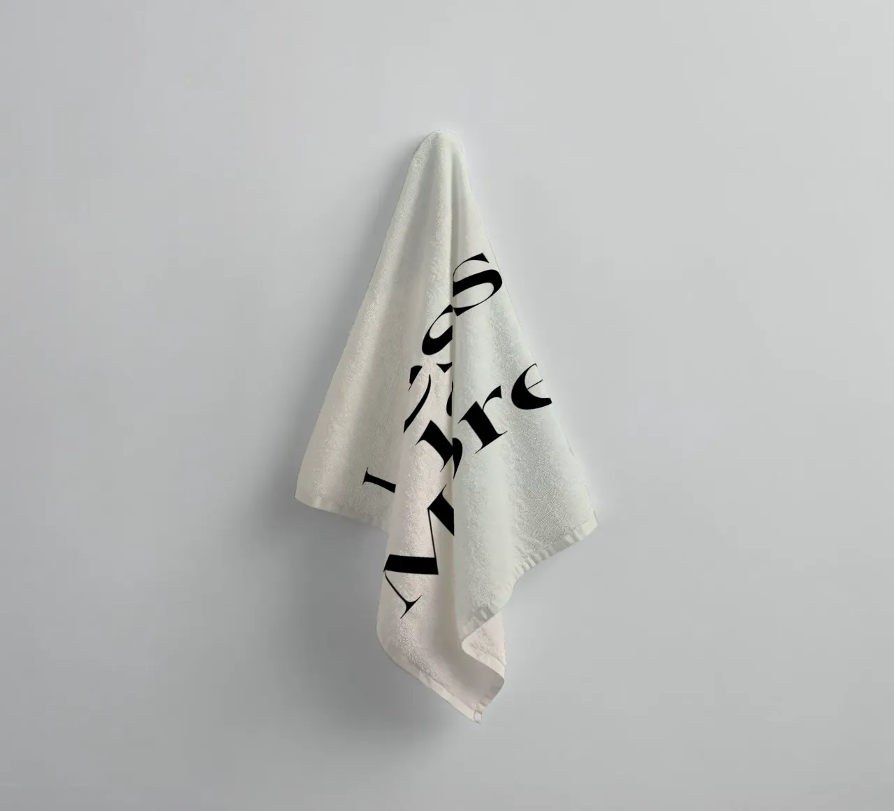 Less is More on Gradient Beige Background towel by DesignDoodle