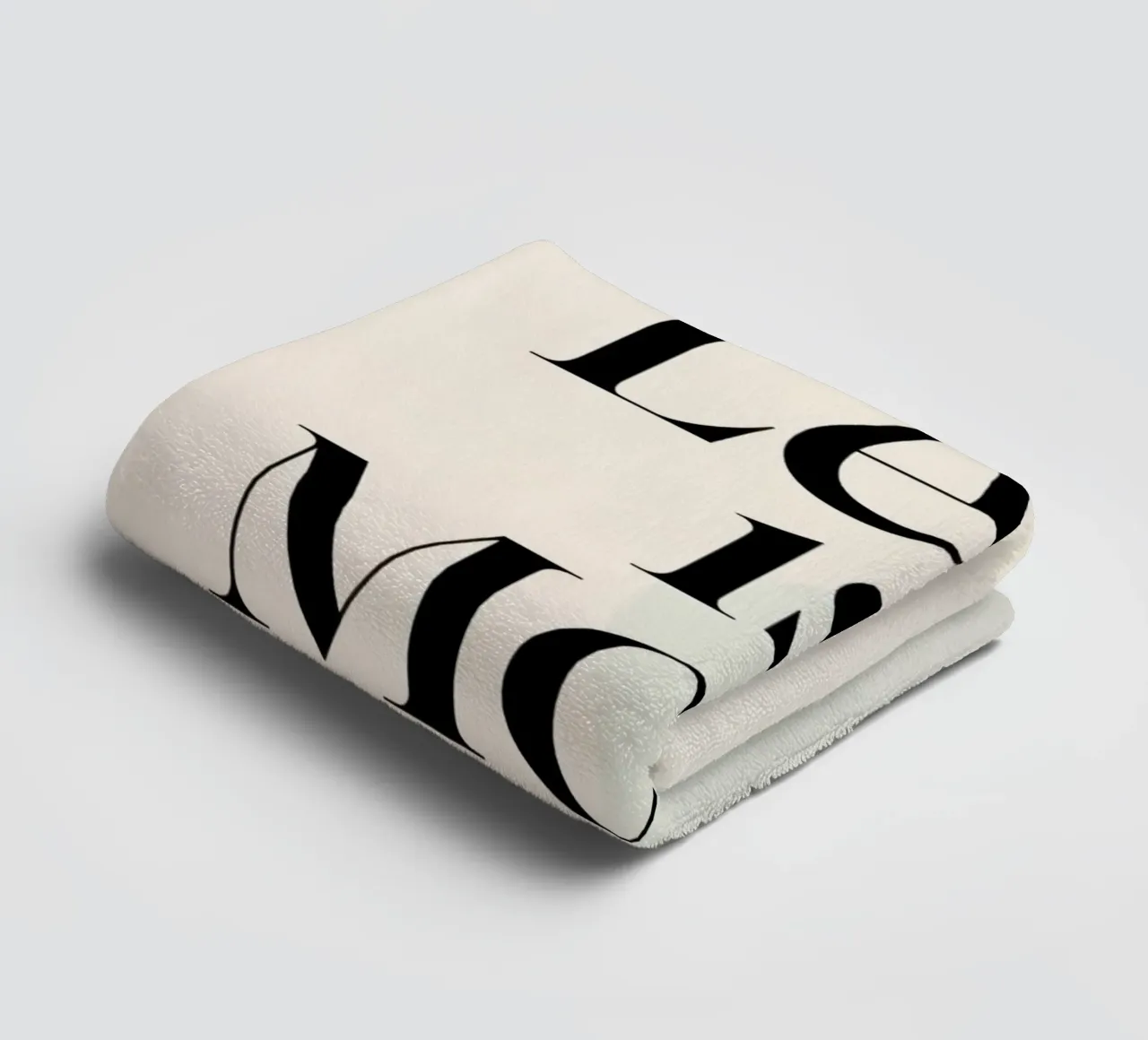 Less is More on Gradient Beige Background towel by DesignDoodle