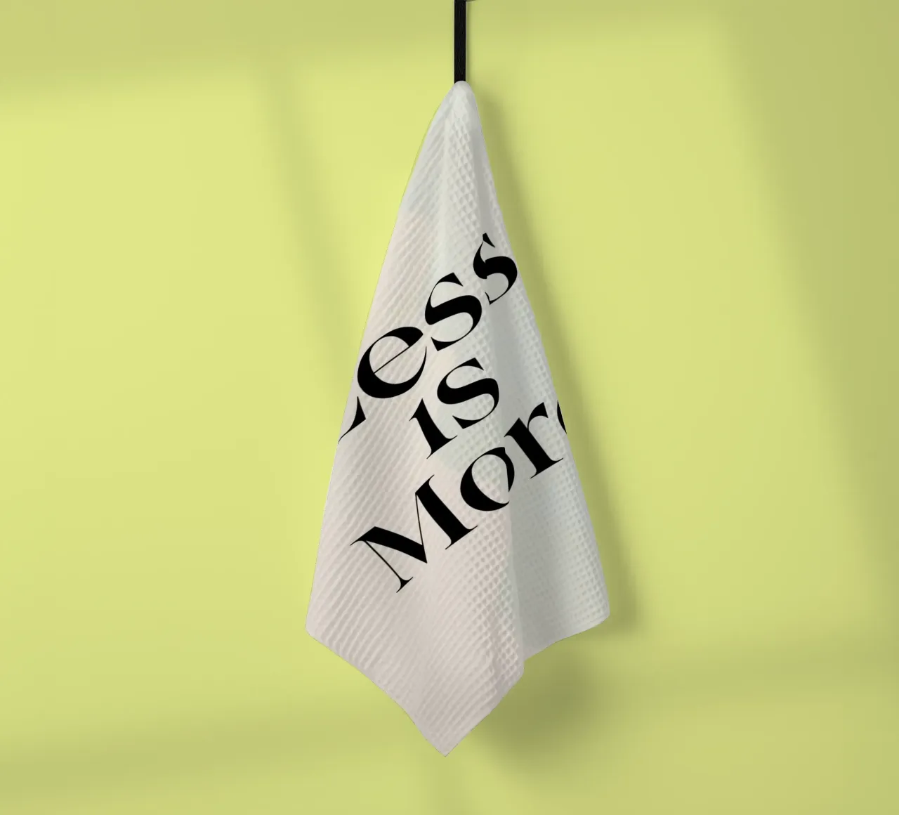 Less is More on Gradient Beige Background tea towel by DesignDoodle