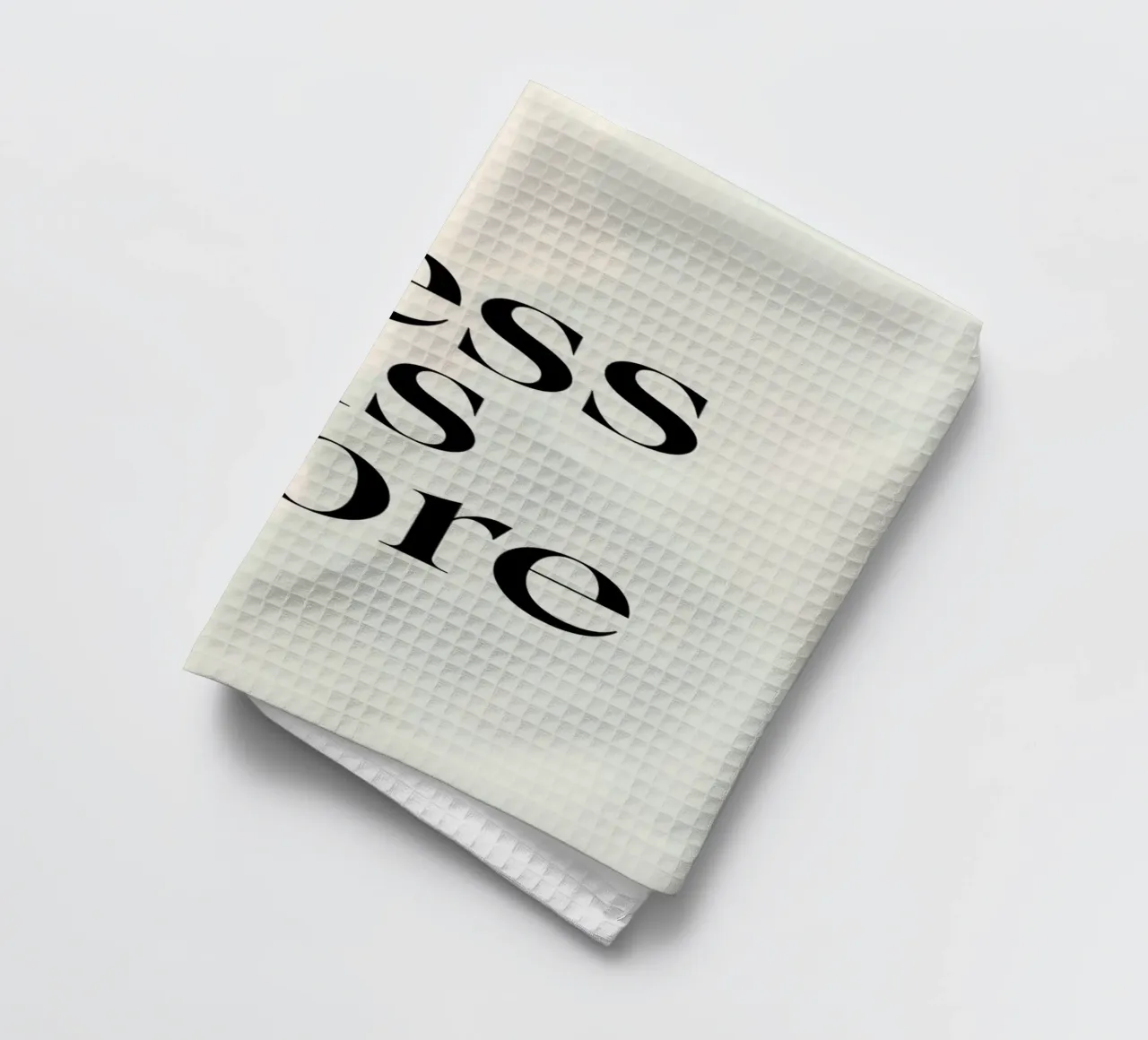 Less is More on Gradient Beige Background tea towel by DesignDoodle