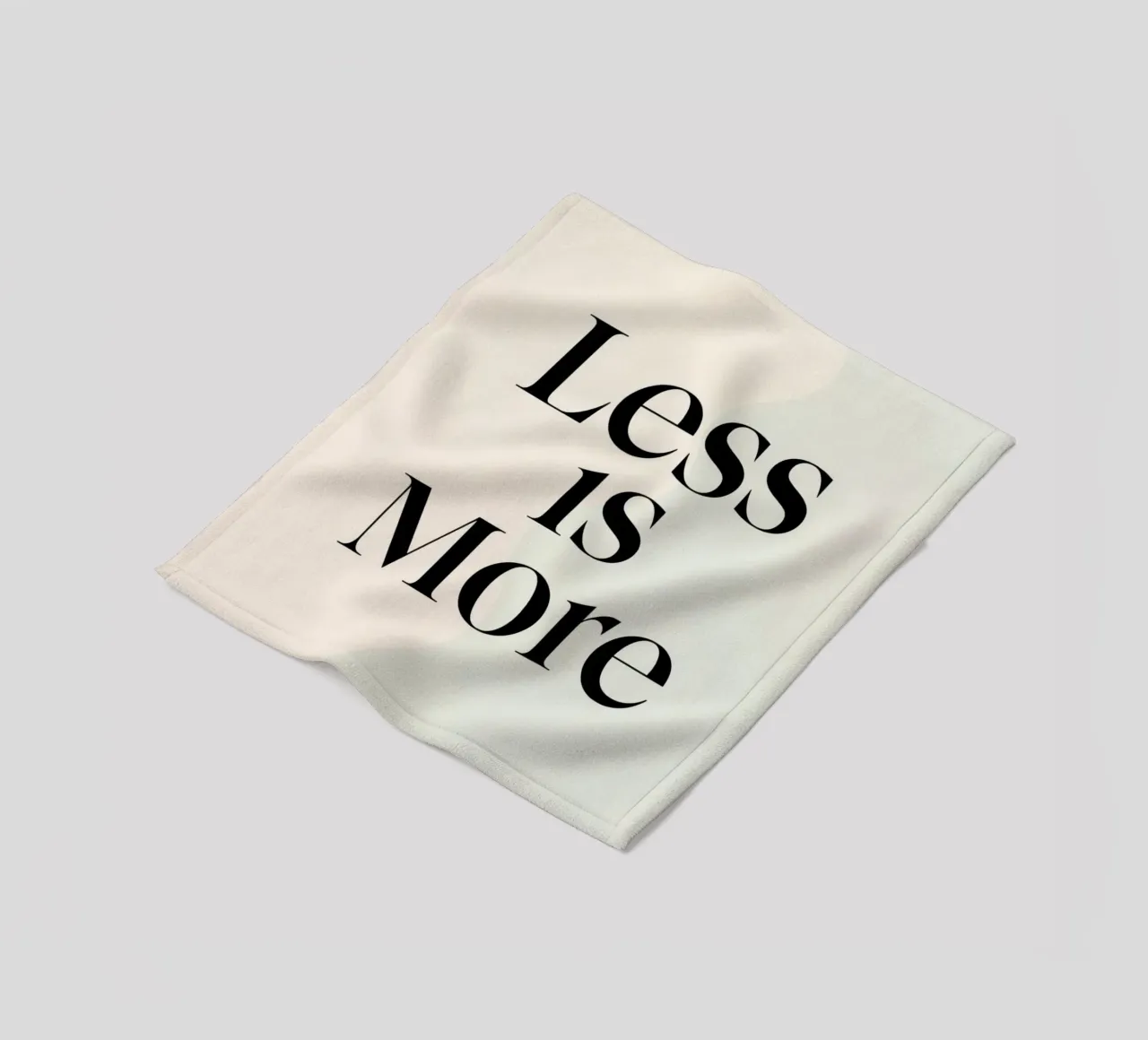 Less is More on Gradient Beige Background fleece blanket by DesignDoodle