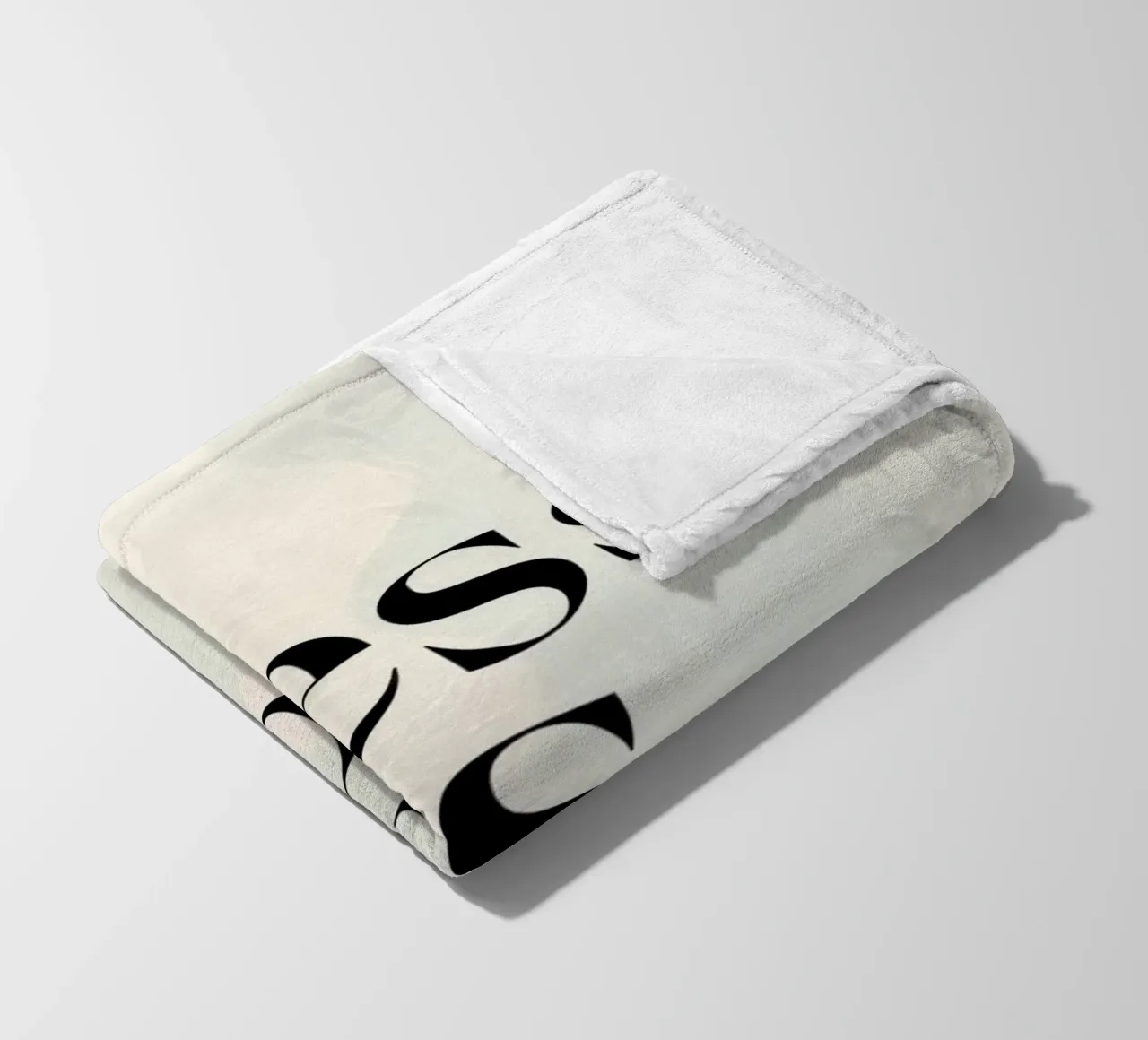 Less is More on Gradient Beige Background fleece blanket by DesignDoodle