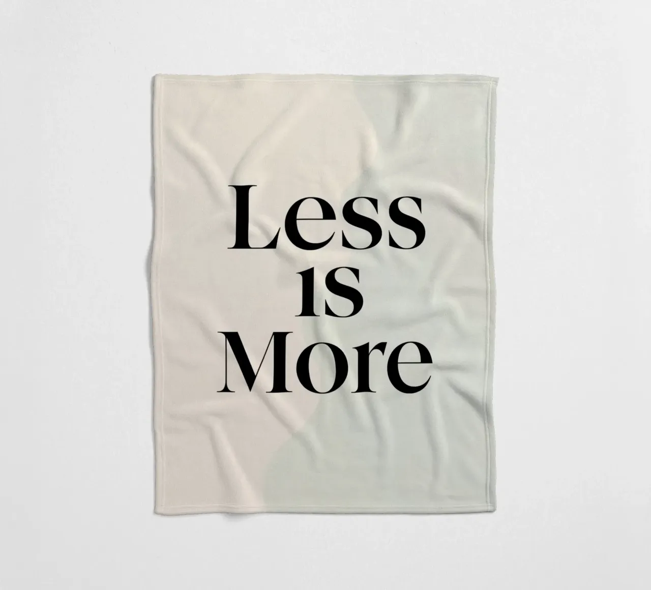 Less is More on Gradient Beige Background fleece blanket by DesignDoodle
