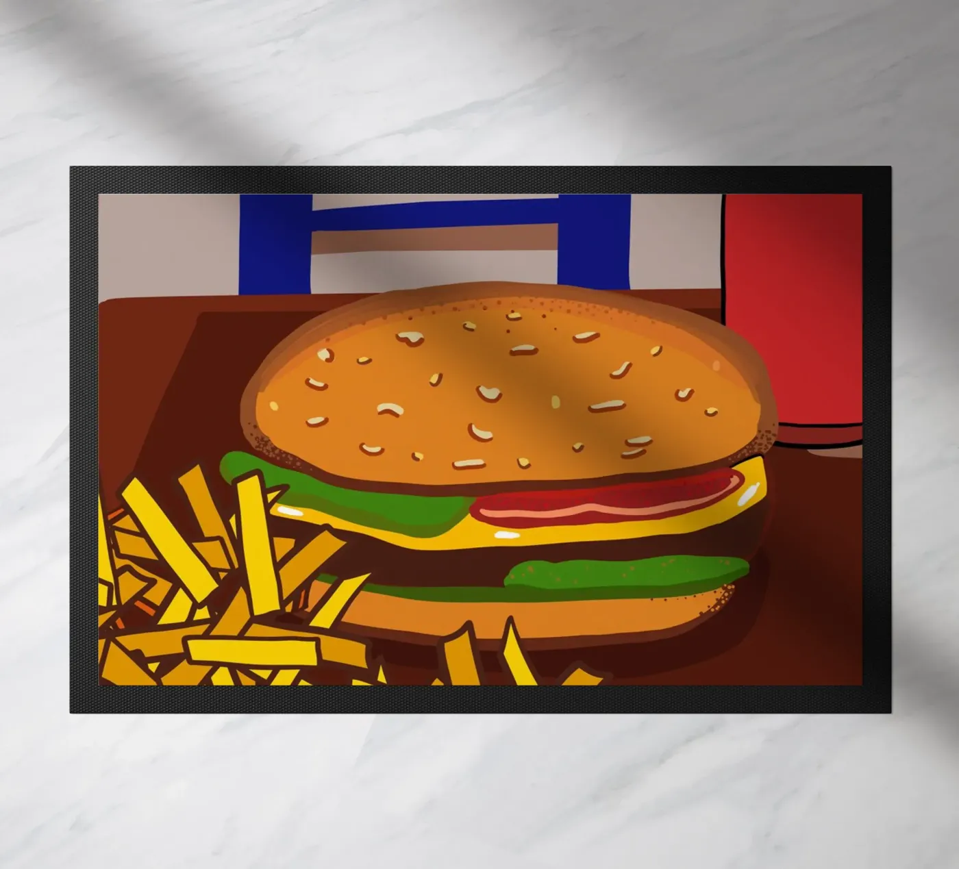 Burger and potato doormat by gulsengunel