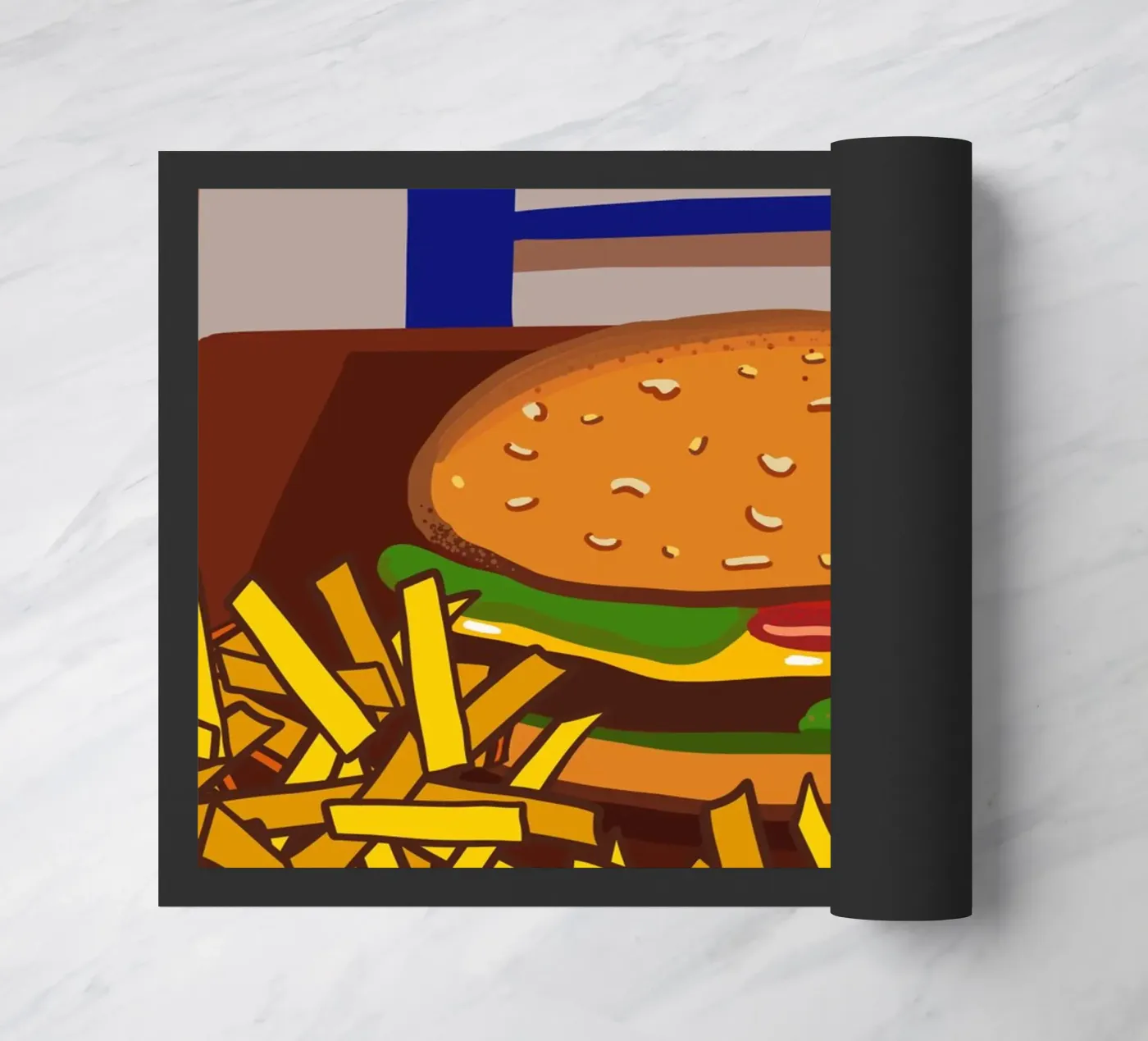 Burger and potato doormat by gulsengunel