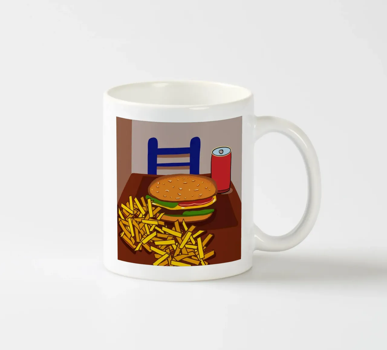 Hamburger e patate tazza in ceramica da gulsengunel
