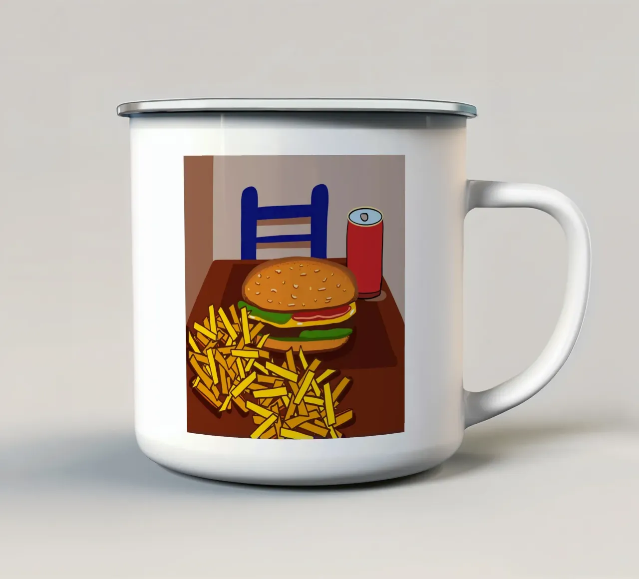 Hamburger e patate tazza in smalto da gulsengunel