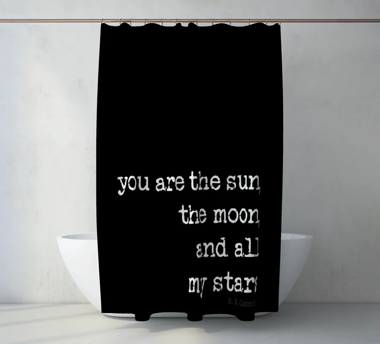 sun, moon stars shower curtain by Ingrid Beddoes