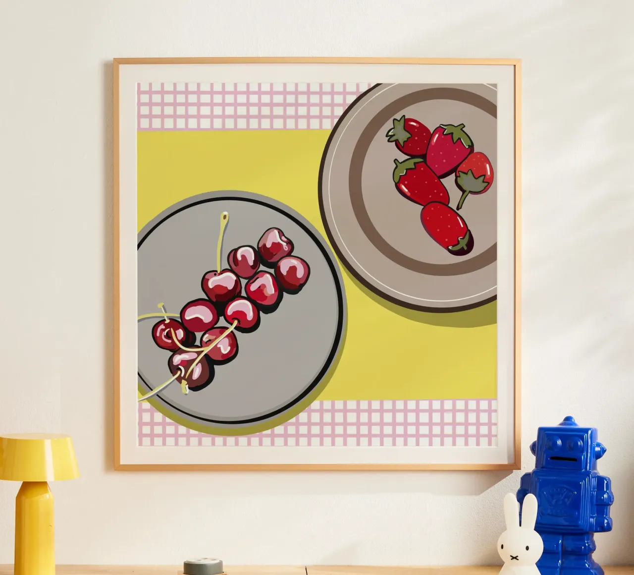 Natura morta di ciliegie e fragole poster da gulsengunel