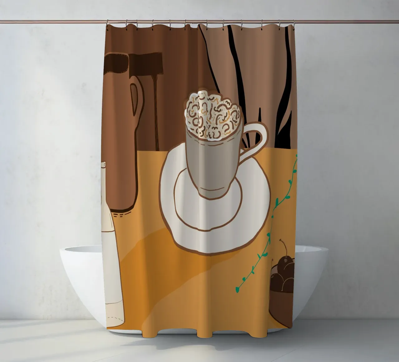 L'ora del caffè tenda da doccia da gulsengunel