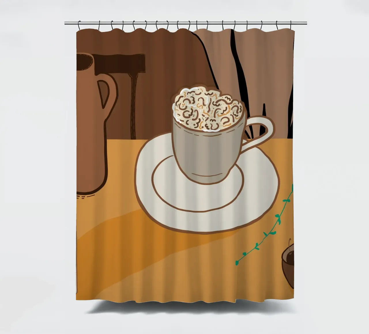 L'ora del caffè tenda da doccia da gulsengunel
