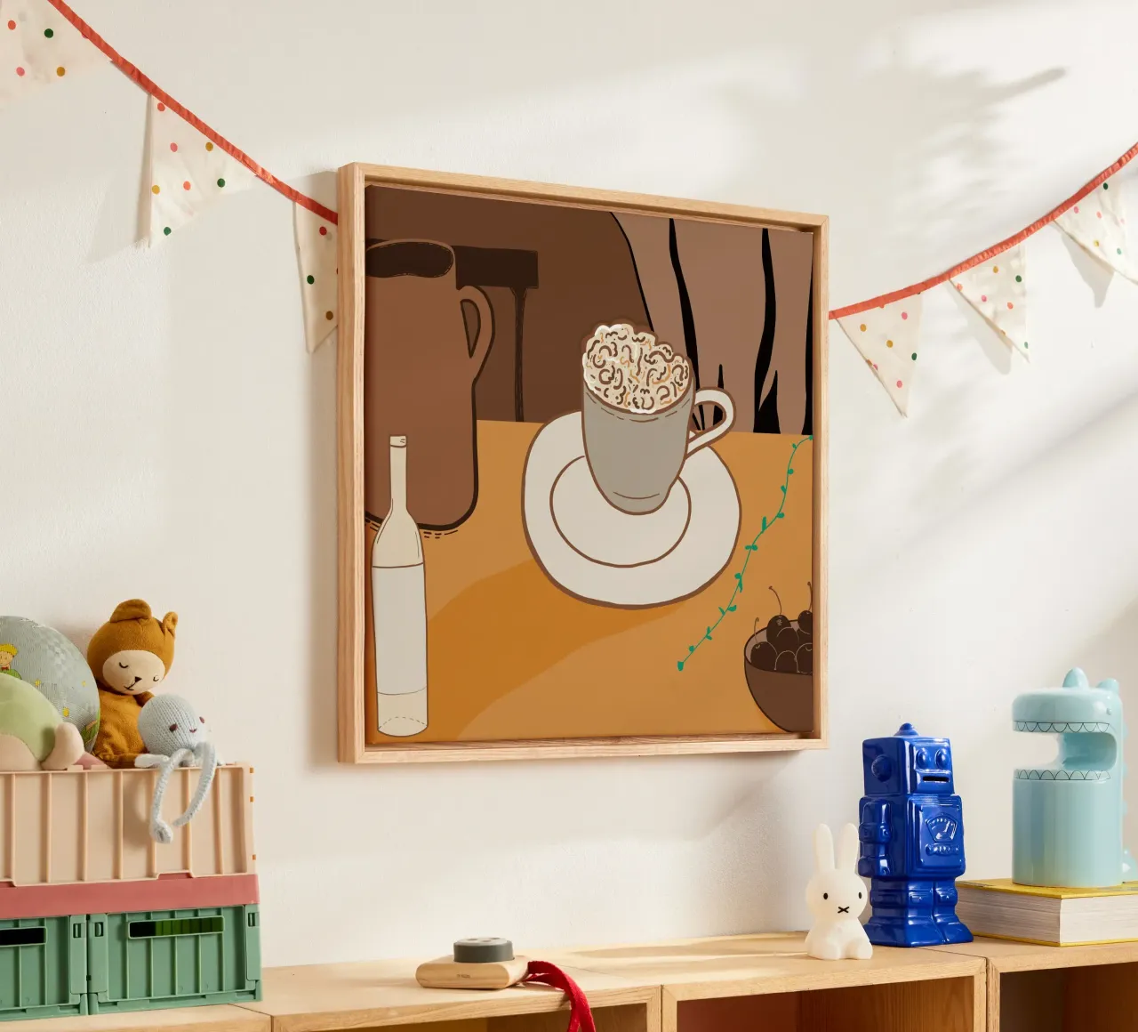Coffee time canvas with Floater frame by gulsengunel