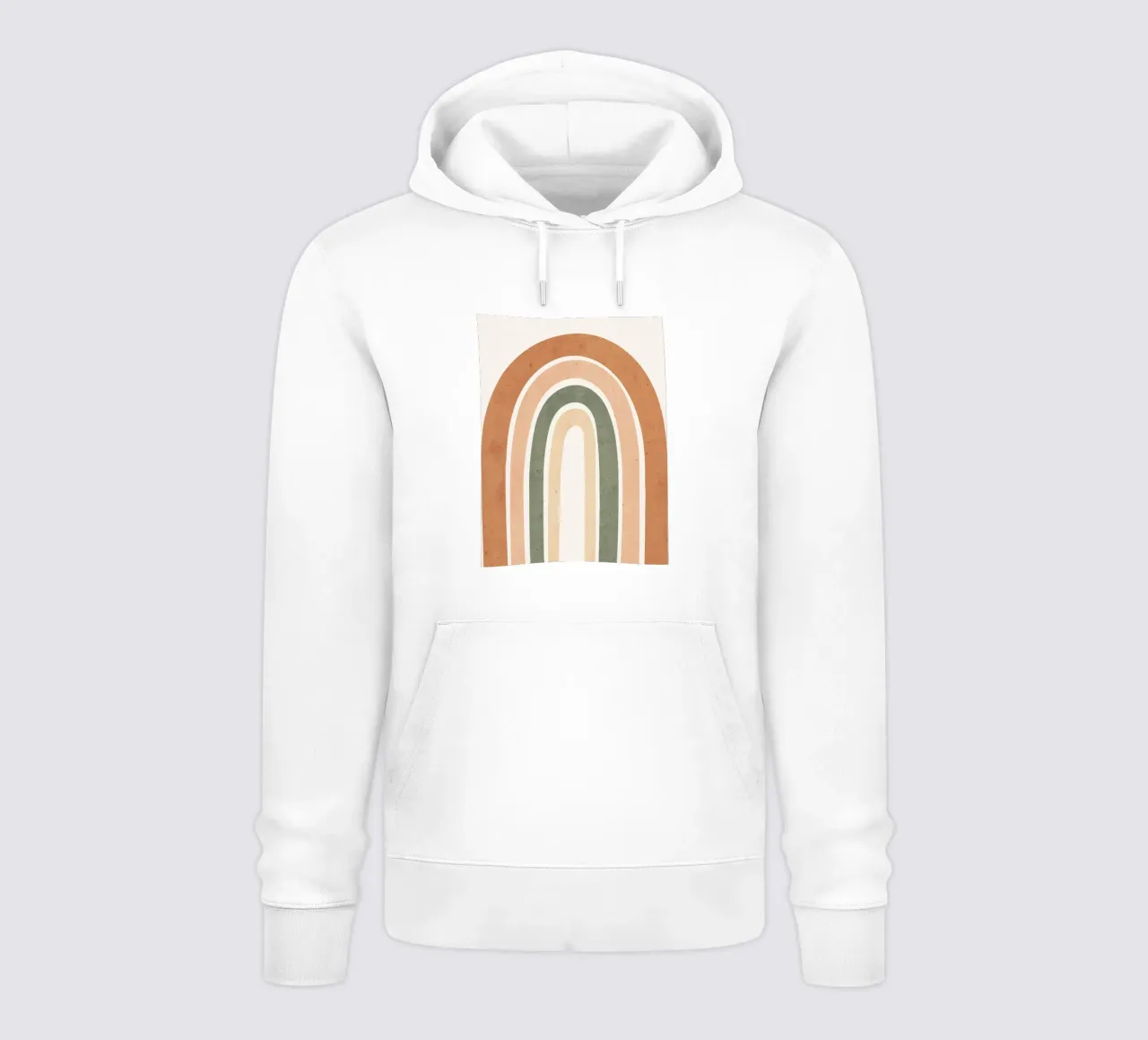 Arcobaleno in tonalità terra felpa con cappuccio da LeaDArt