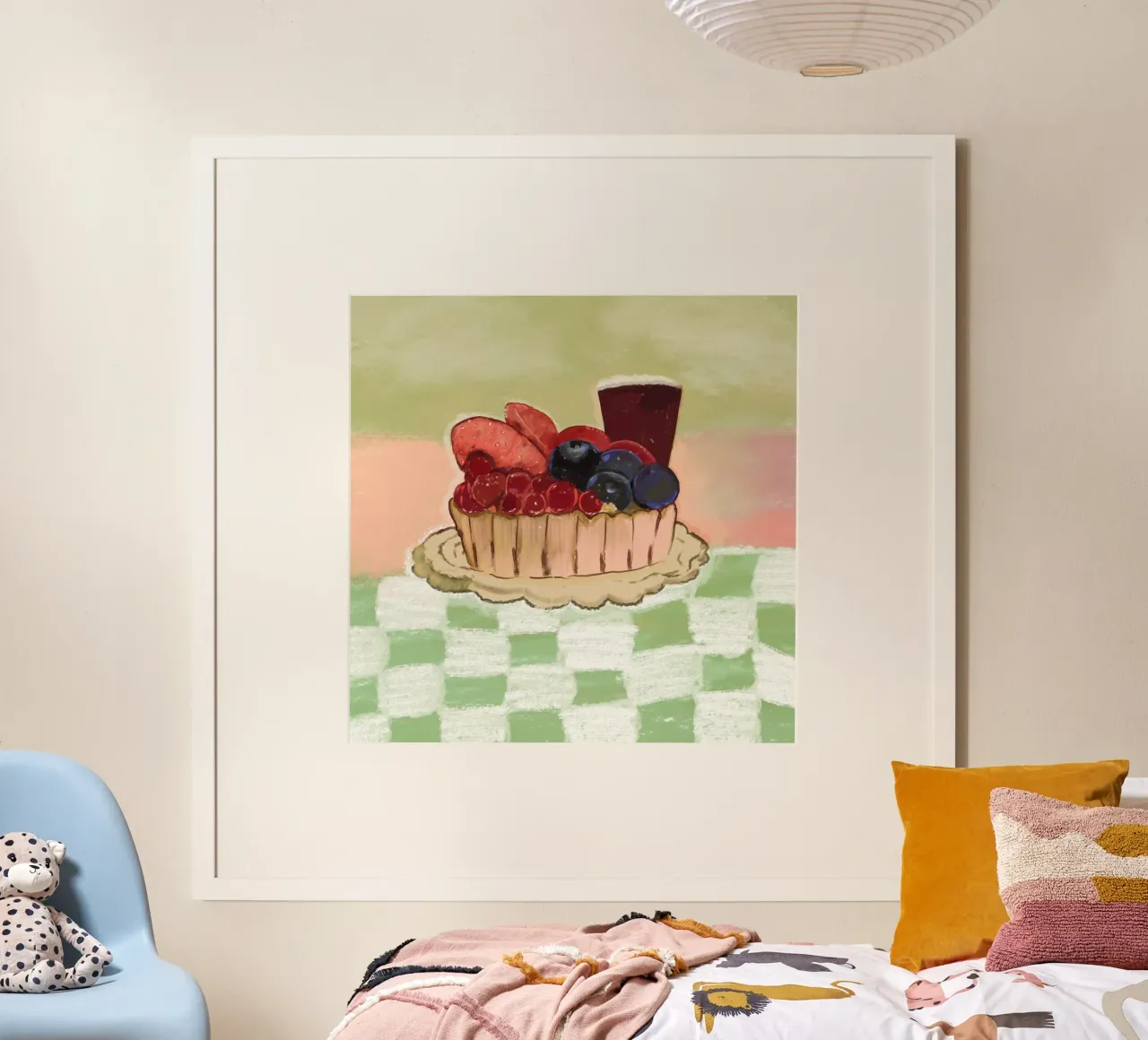 Torta ai frutti di bosco poster con telaio in alluminio da gulsengunel