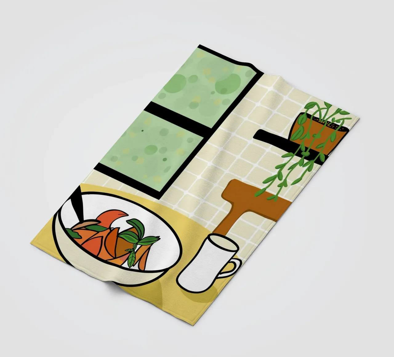Cucina e piatto completo coperta in pile da gulsengunel
