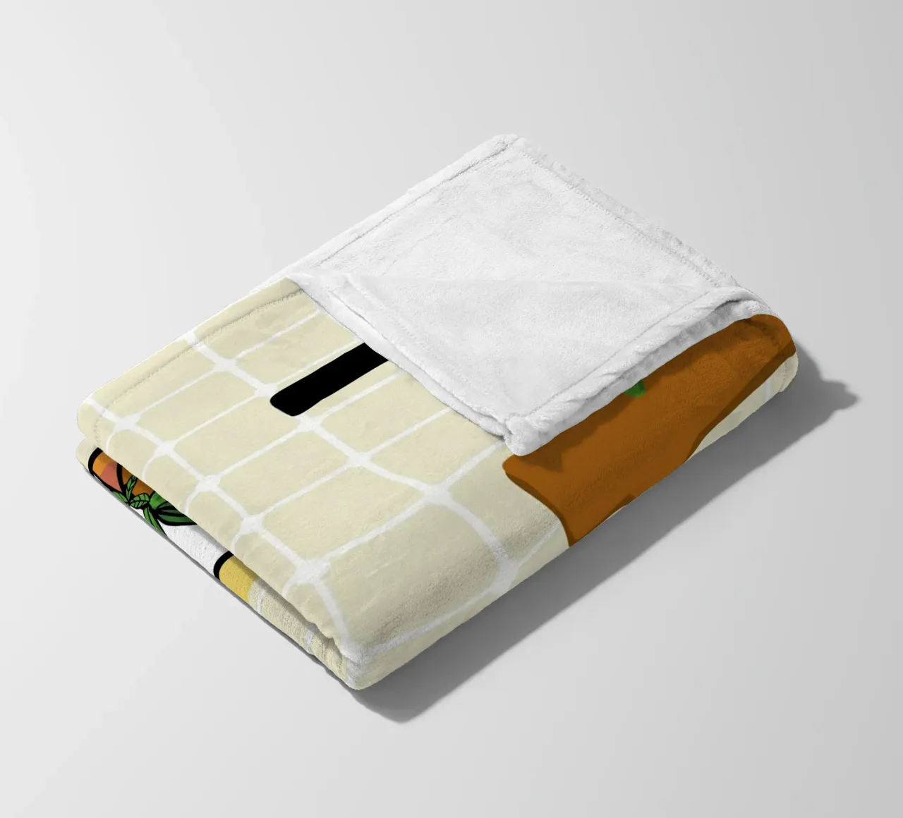 Cucina e piatto completo coperta in pile da gulsengunel