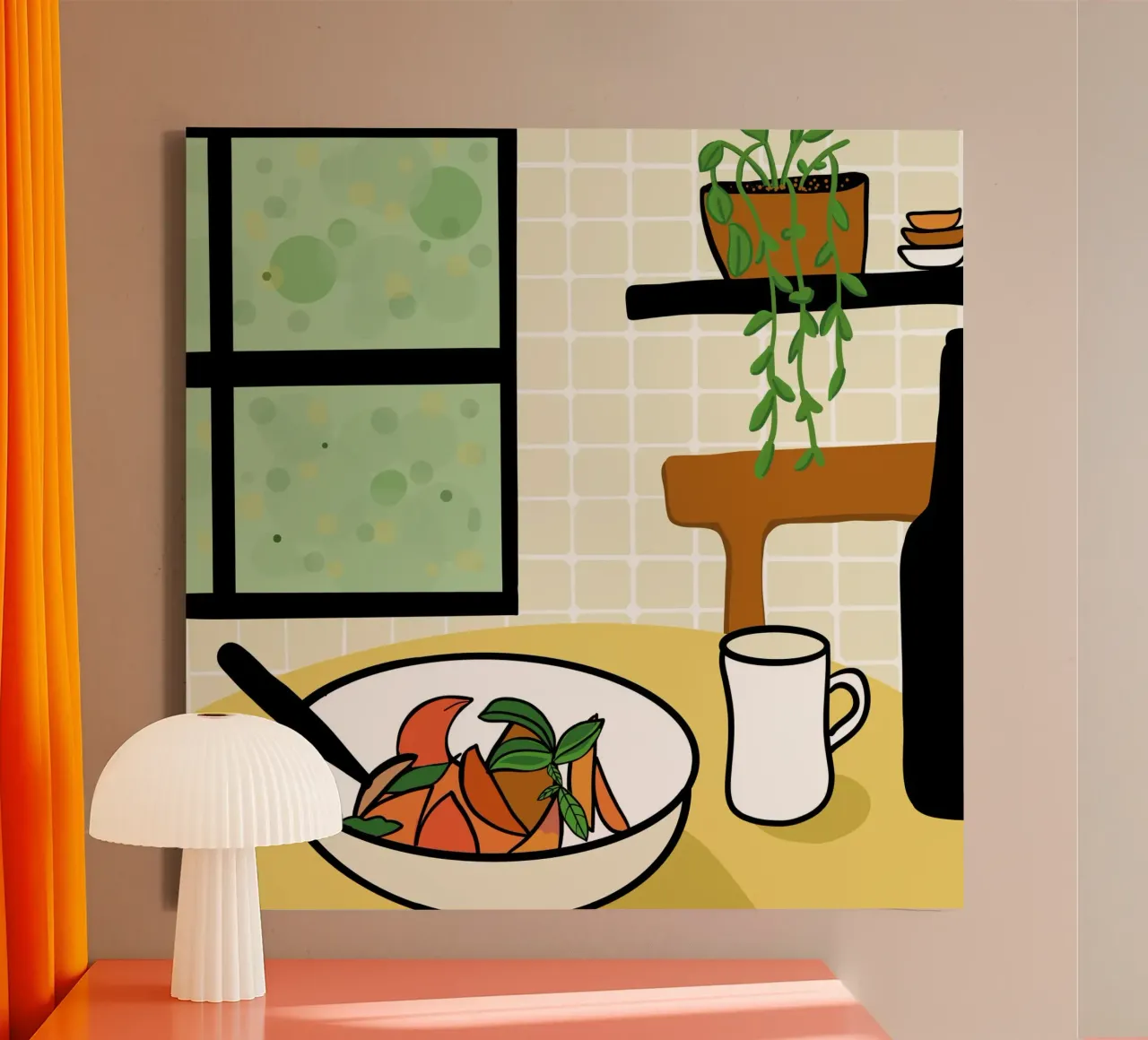 Cucina e piatto completo tela con Cornice a cassetta da gulsengunel