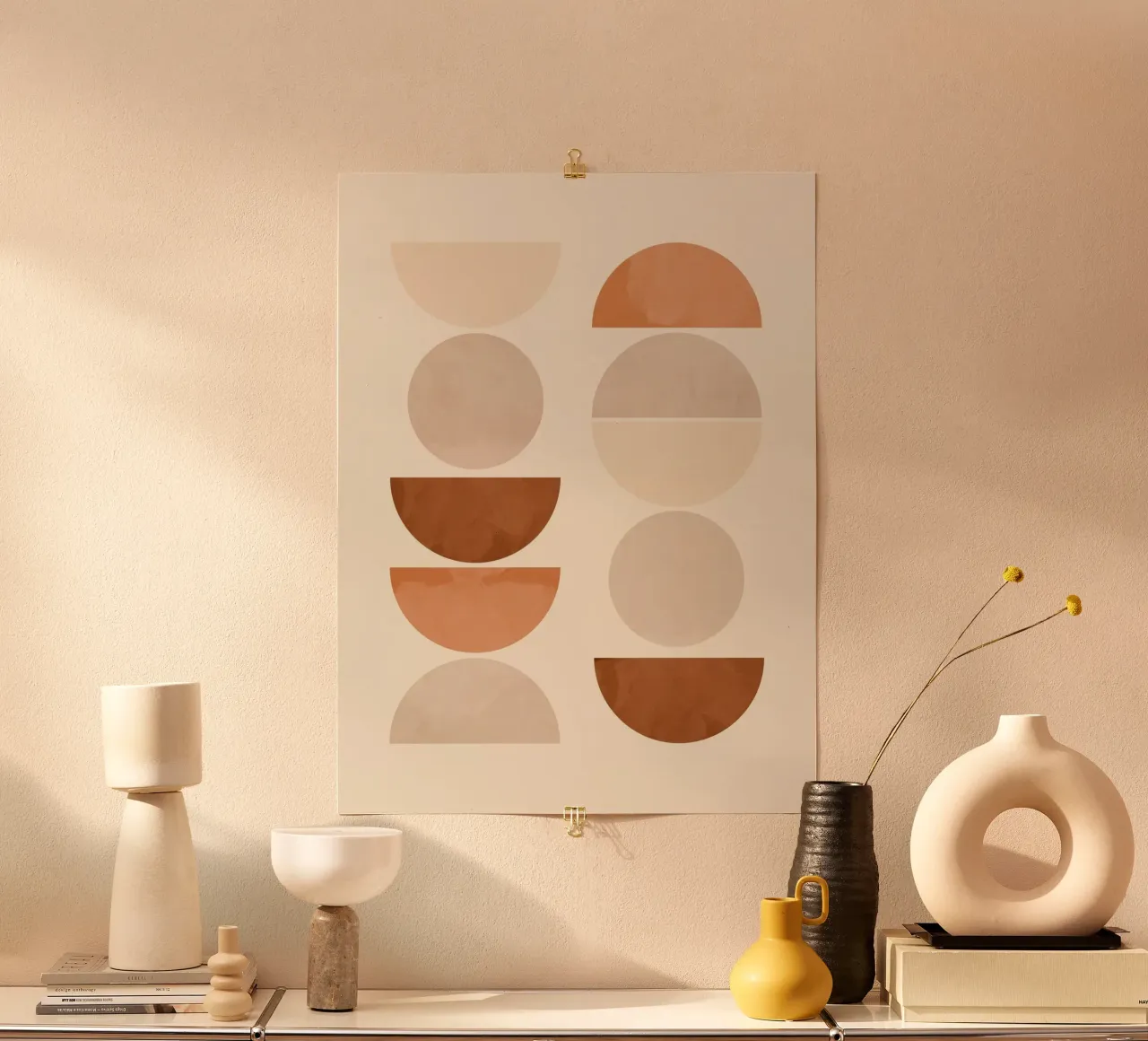 Forme in tonalità terra poster con telaio in legno da LeaDArt