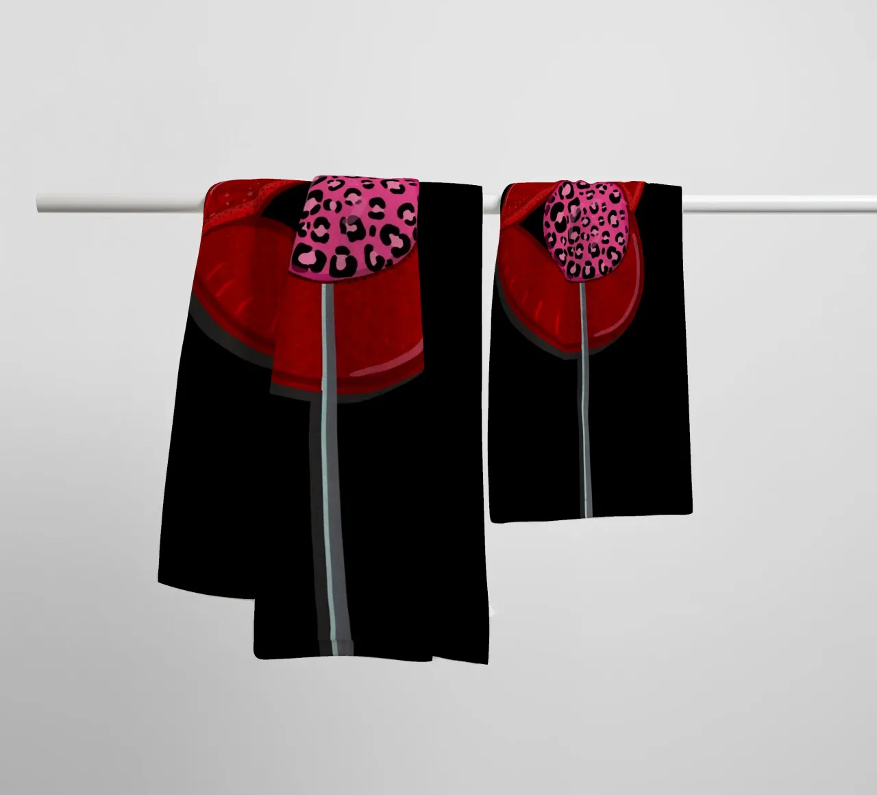 Leopard candy with shining lips towel by gulsengunel
