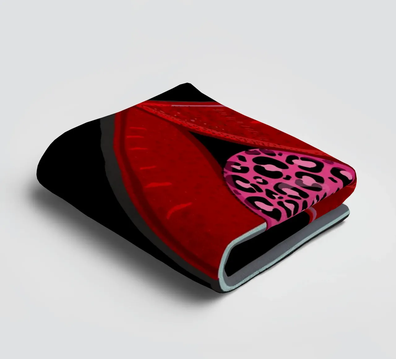 Leopard candy with shining lips towel by gulsengunel