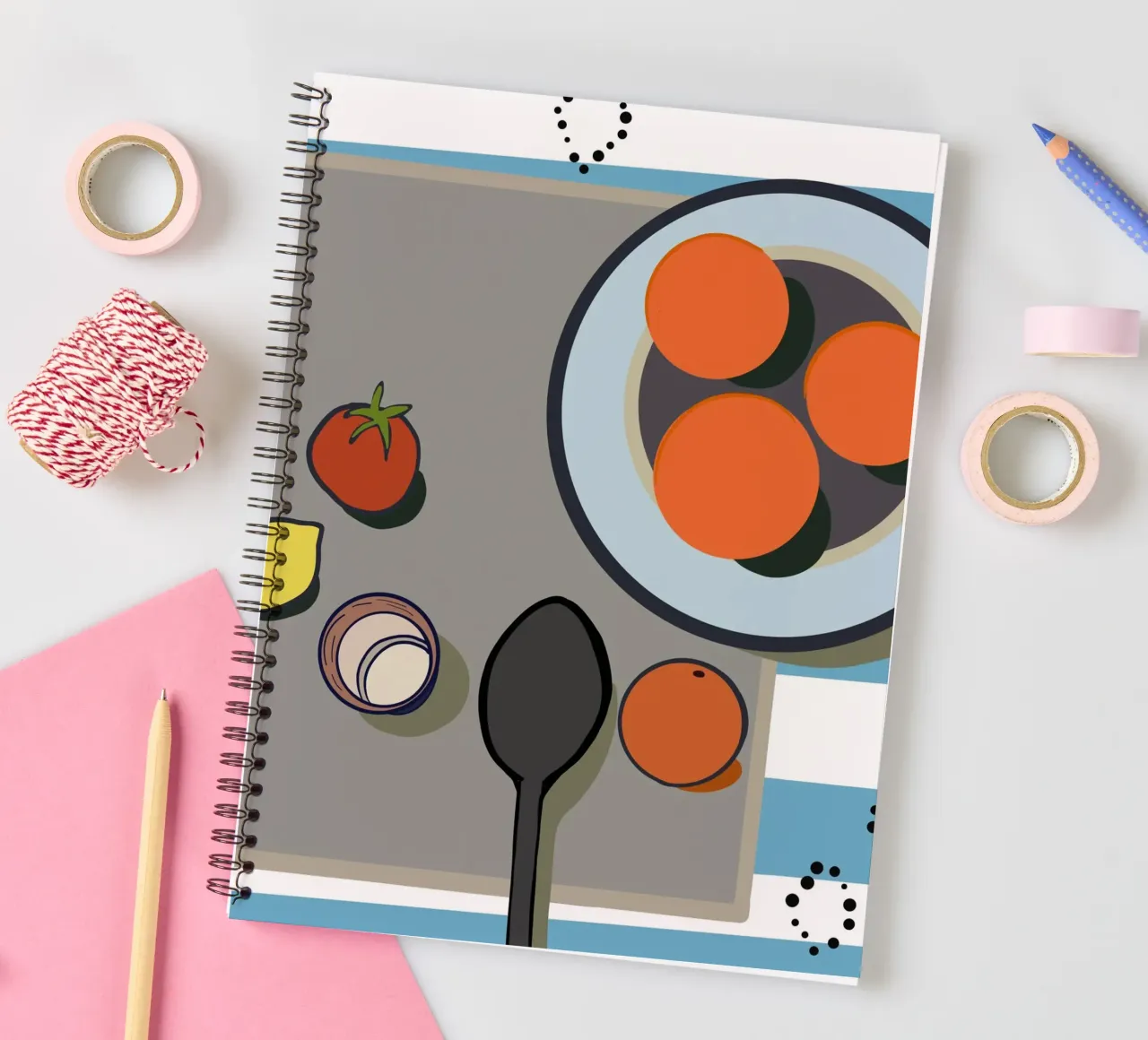 Orangen, Zitrone und Tomate Ringbuch von gulsengunel