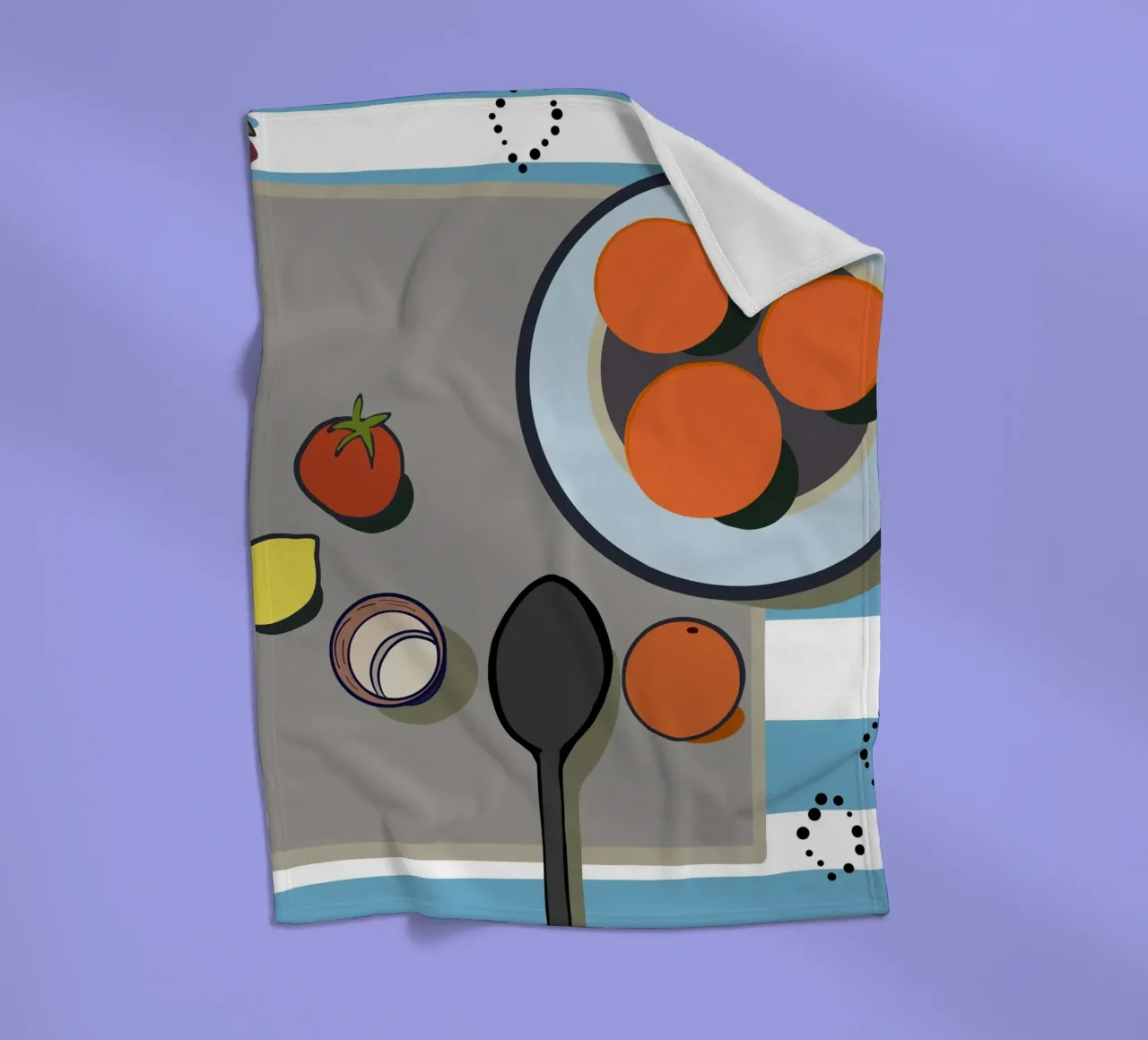 Orangen, Zitrone und Tomate Fleecedecke von gulsengunel