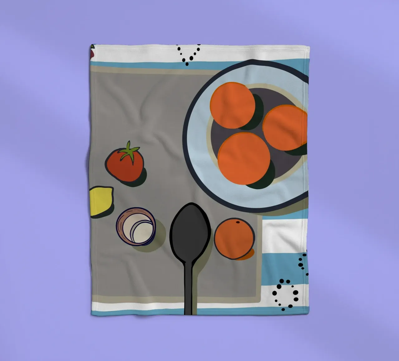 Orangen, Zitrone und Tomate Fleecedecke von gulsengunel