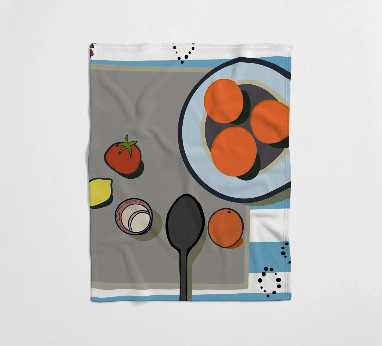 Orangen, Zitrone und Tomate Fleecedecke von gulsengunel