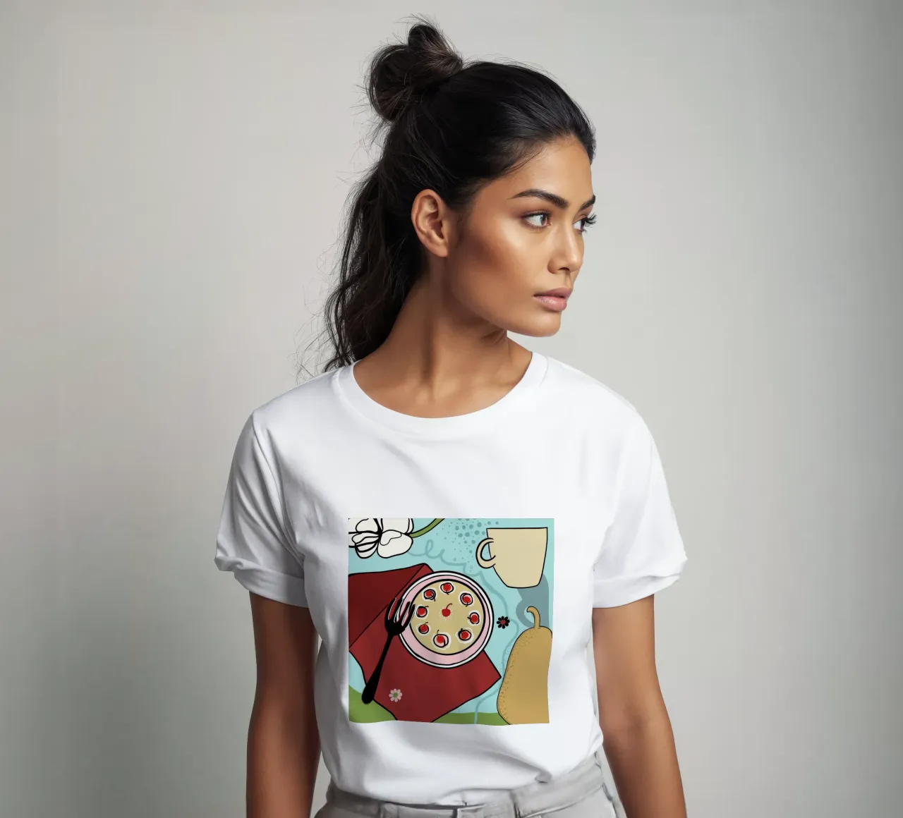 Pizza disegnata a mano t-shirt da gulsengunel
