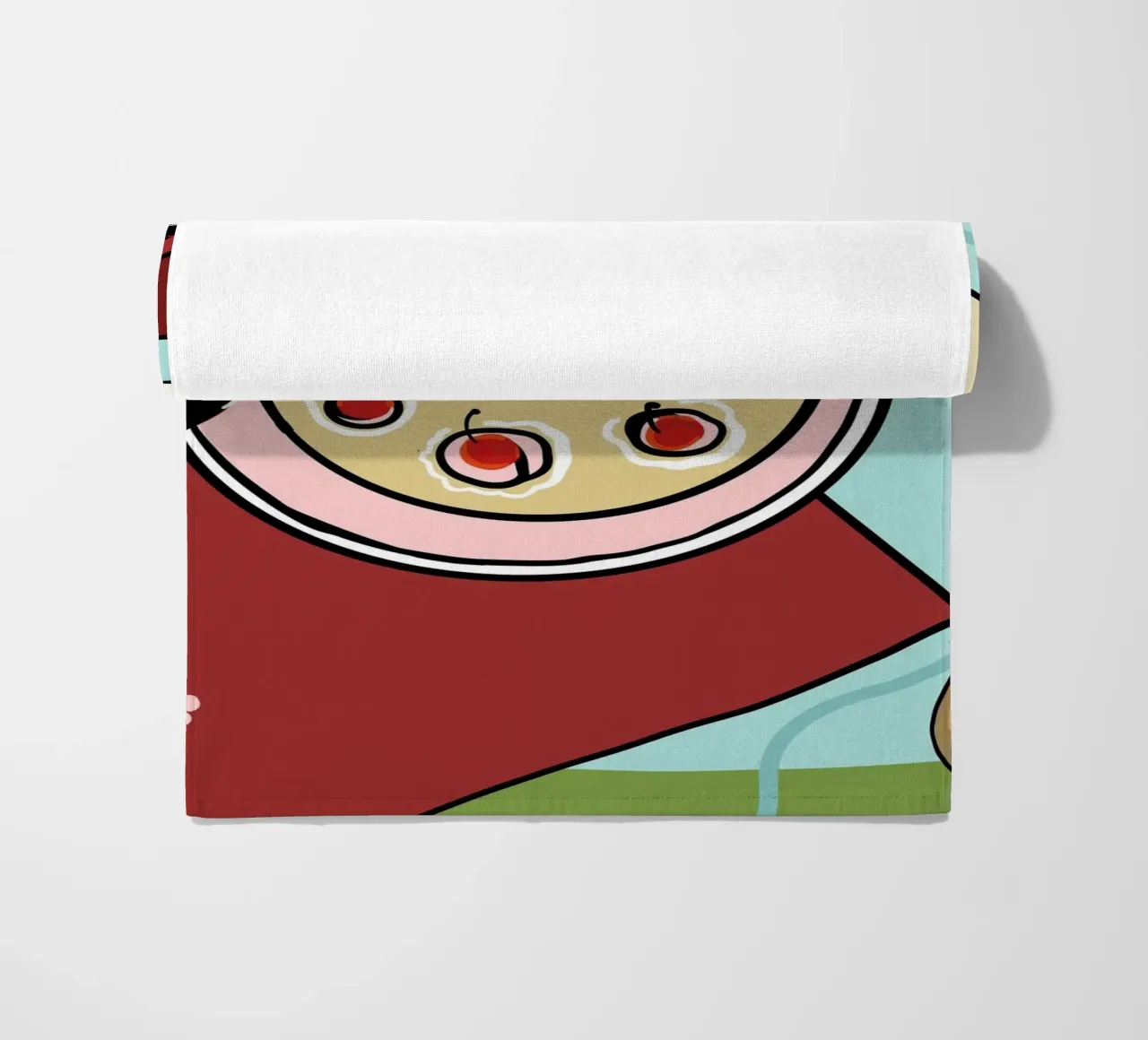 Pizza disegnata a mano telo mare da gulsengunel