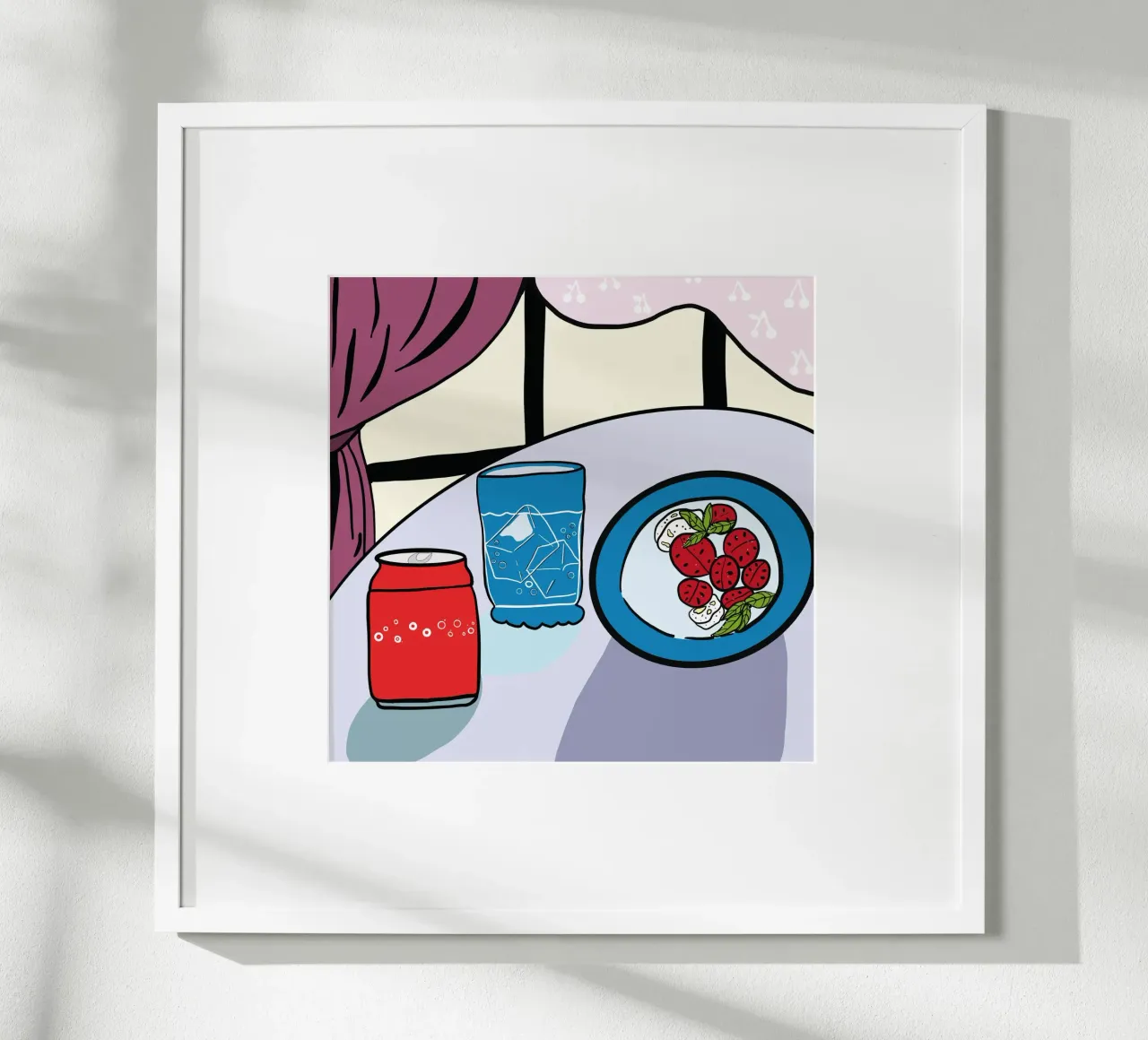 Pomodori e formaggio poster con telaio in alluminio da gulsengunel