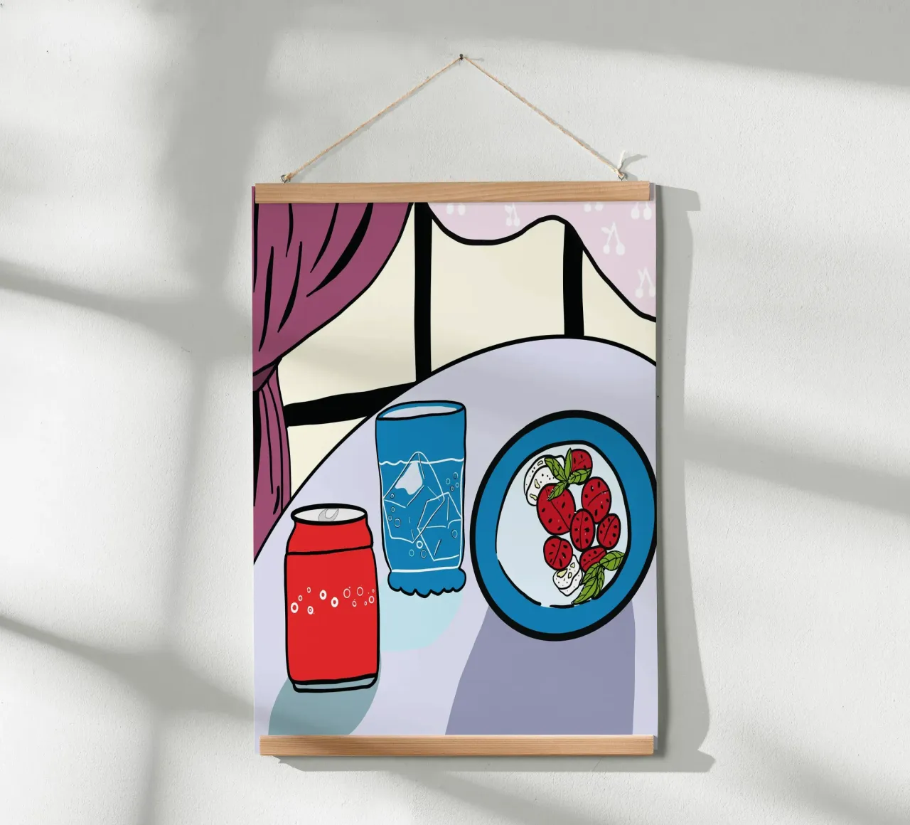 Pomodori e formaggio poster con telaio in alluminio da gulsengunel