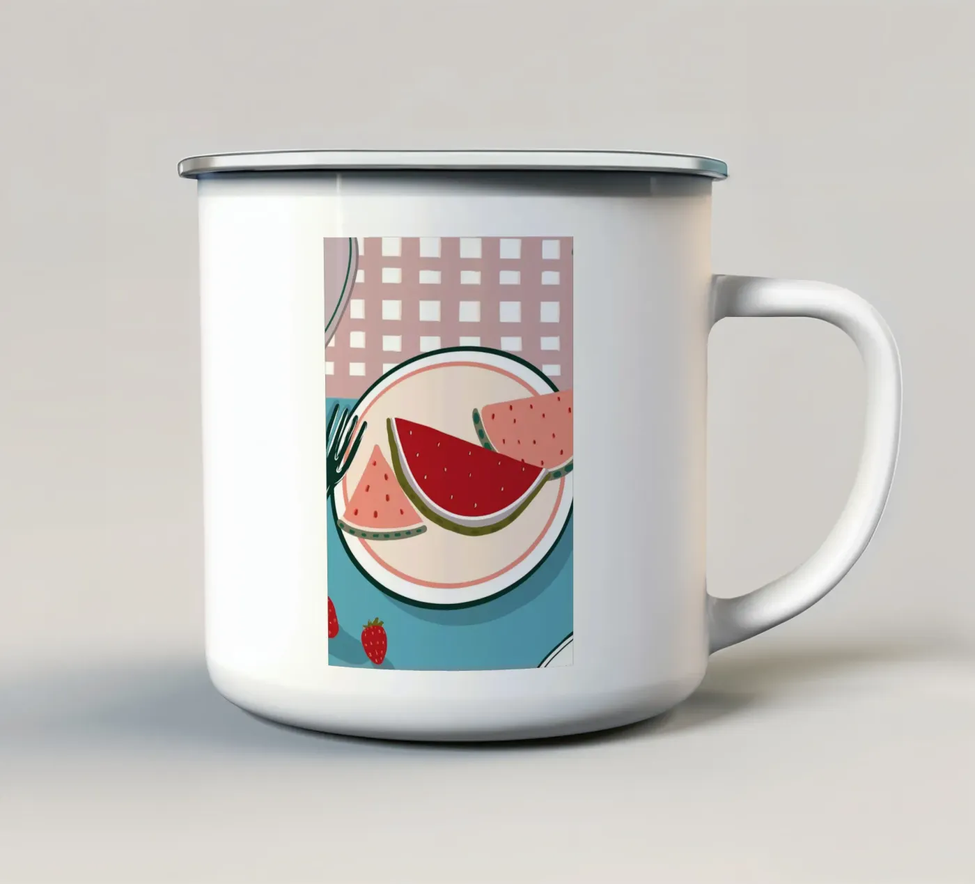 Pastèque mug en émail de gulsengunel
