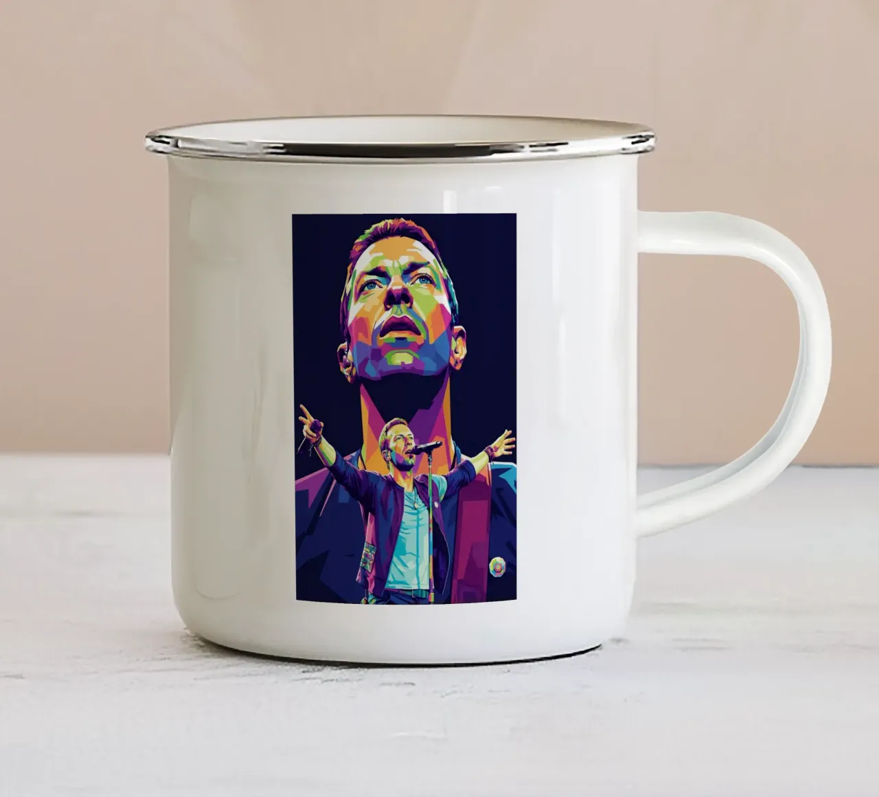Chris Martin - Coldplay #1 tazza in smalto da Hantamrata