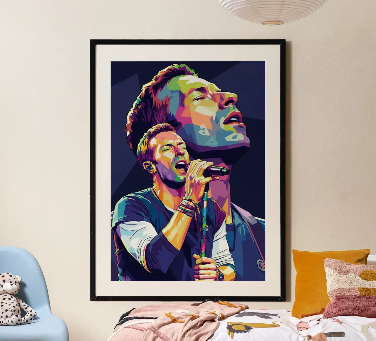 Chris Martin- Coldplay #2 poster con telaio in legno da Hantamrata