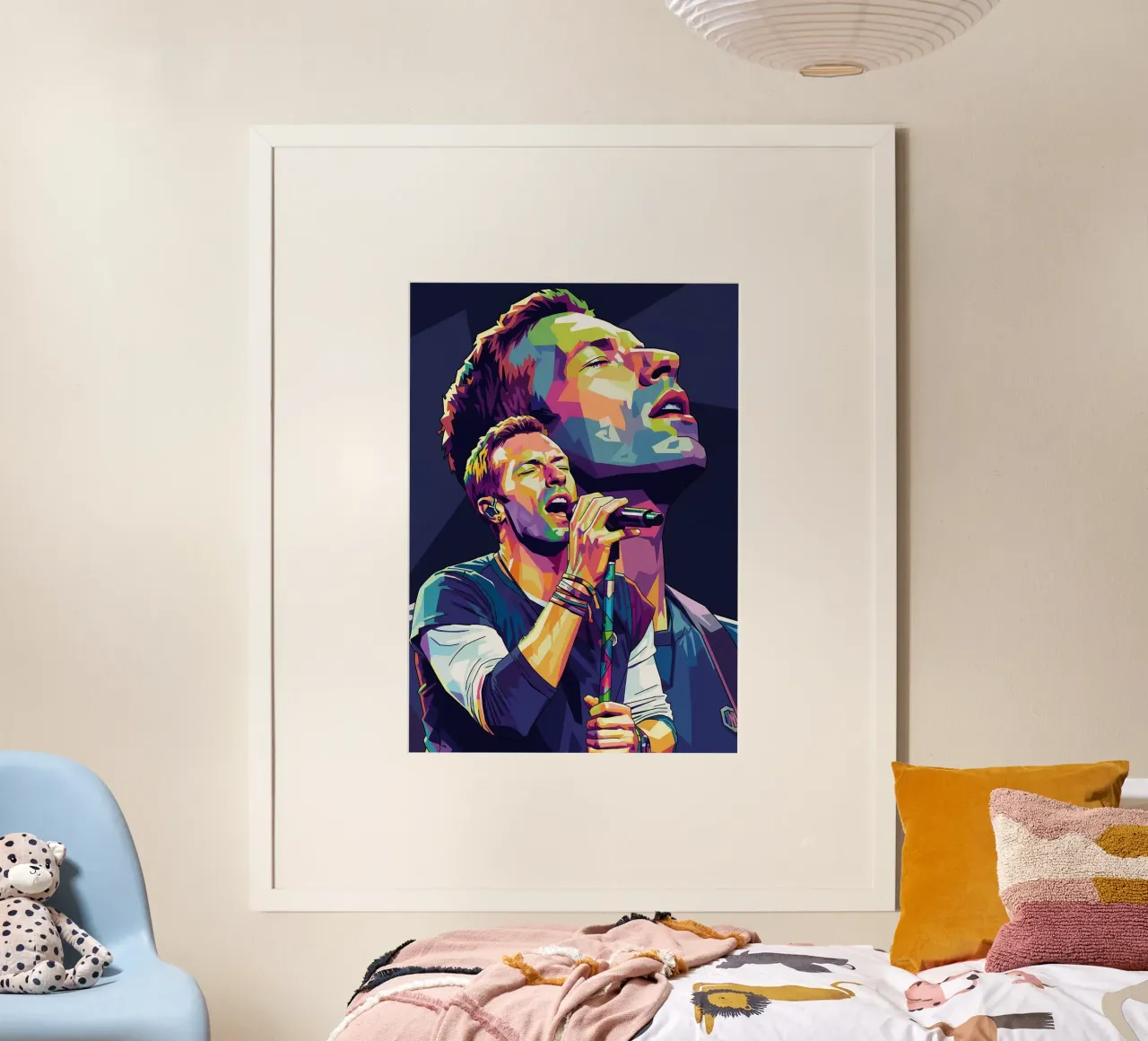 Chris Martin- Coldplay #2 poster con telaio in legno da Hantamrata