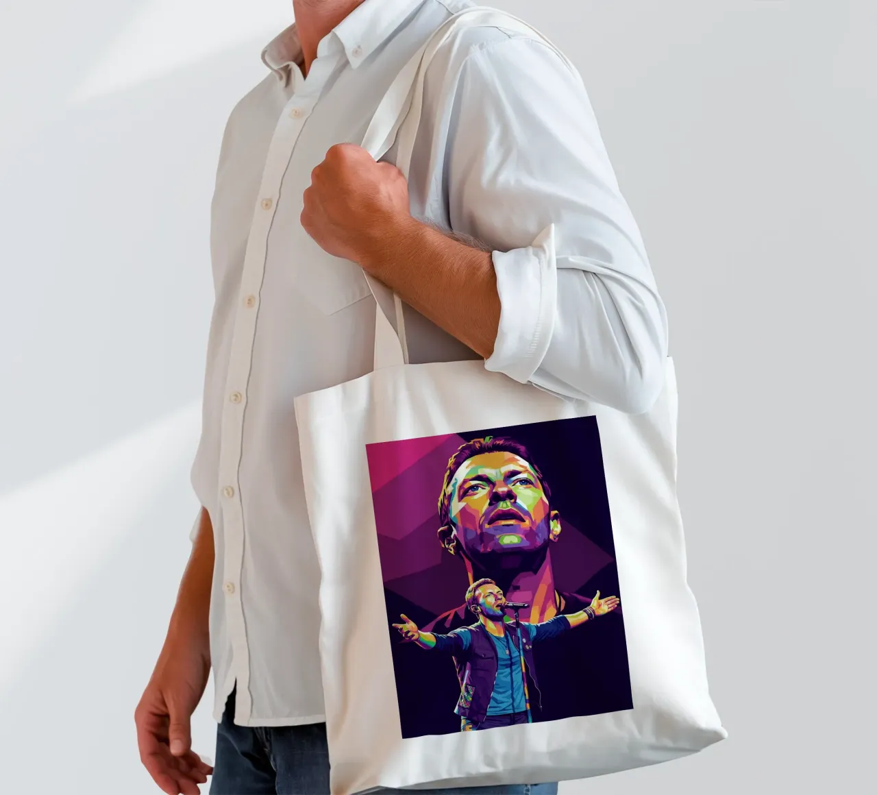 Chris Martin - Coldplay #3 borsa in juta da Hantamrata