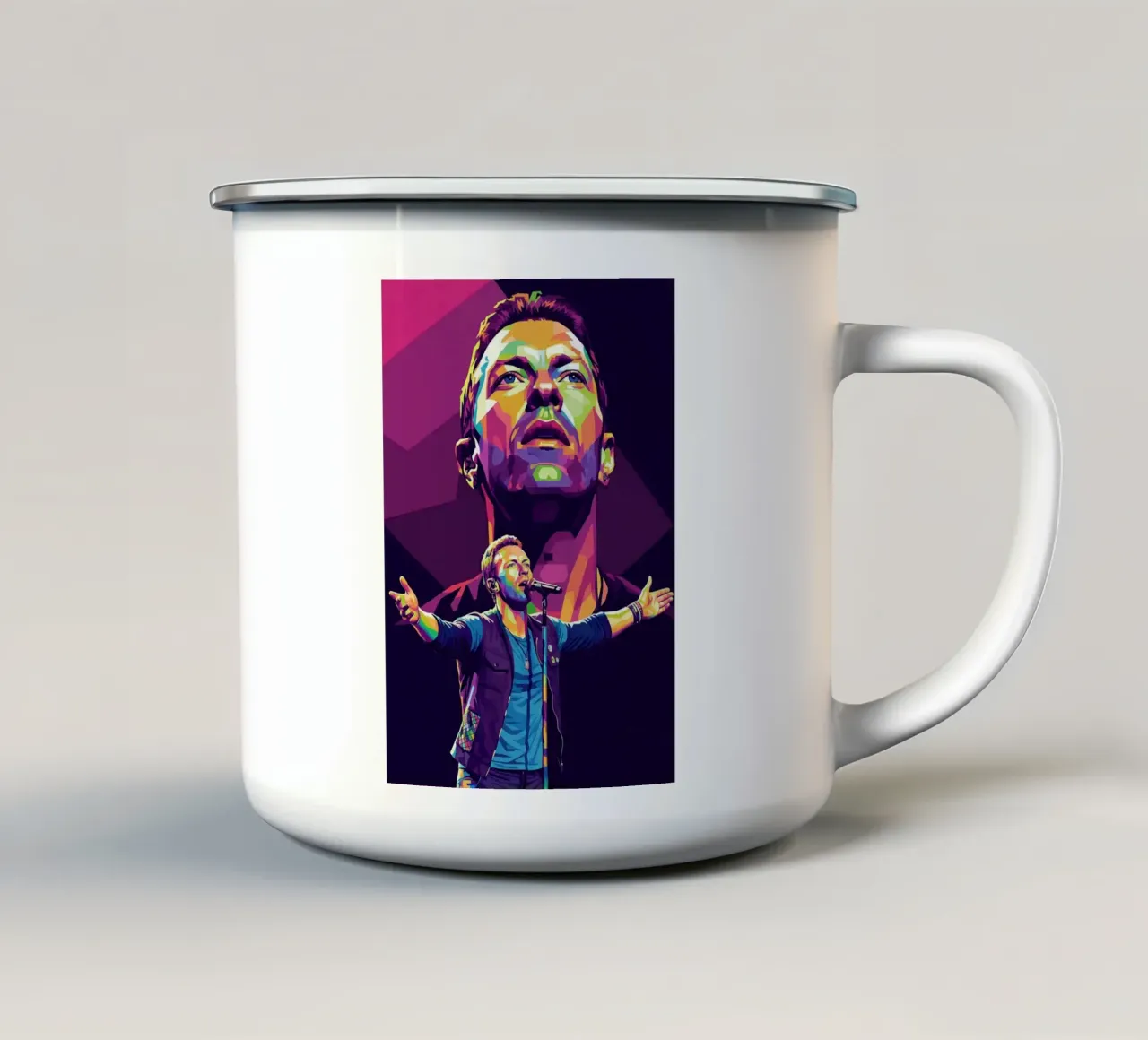 Chris Martin - Coldplay #3 tazza in smalto da Hantamrata