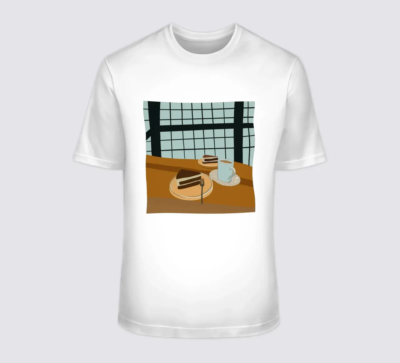 Natura morta di un piatto di tiramisù t-shirt da gulsengunel