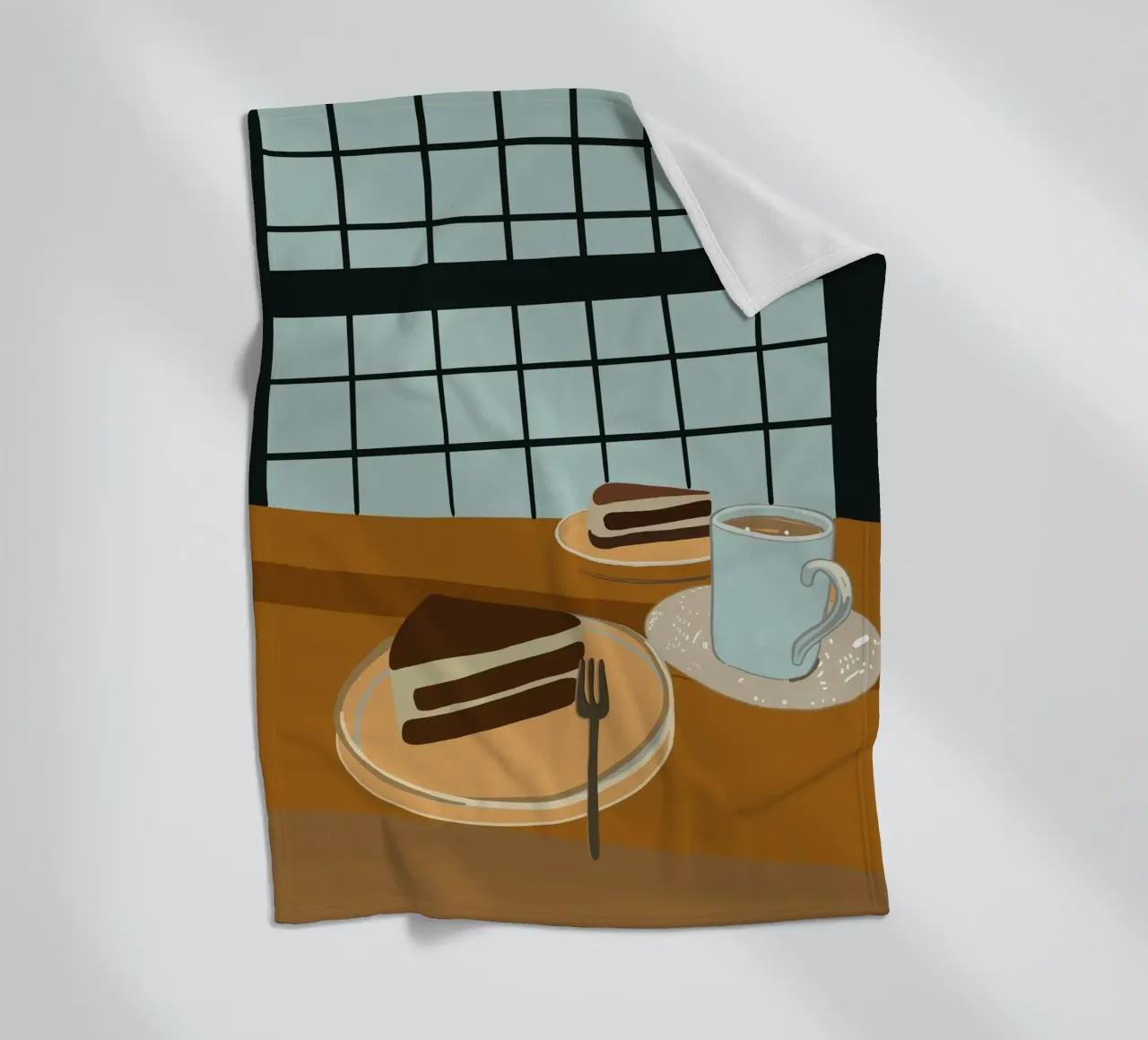 Natura morta di un piatto di tiramisù coperta in pile da gulsengunel